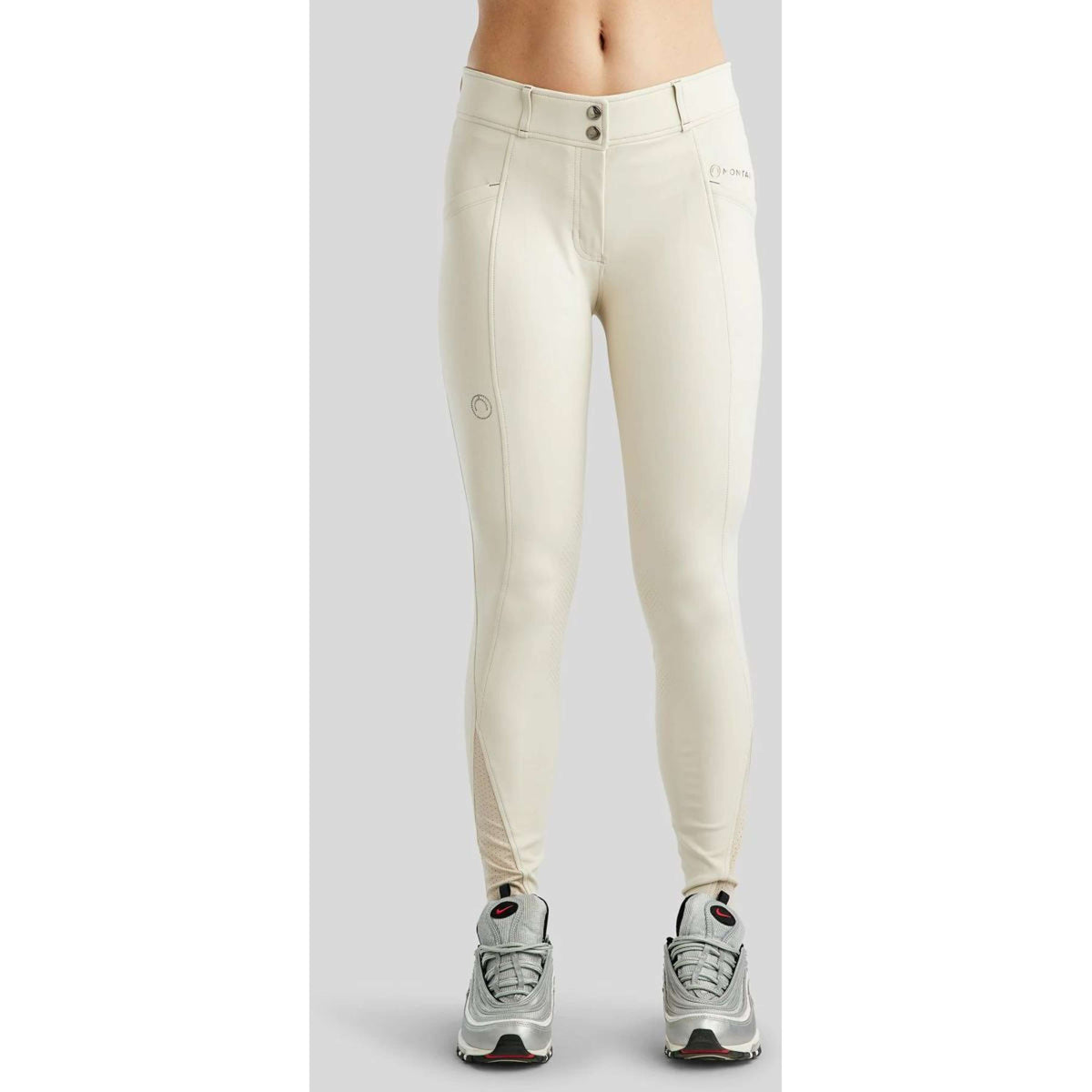 Montar Pantalones MoZida Agarre de rodilla Warm Light Grey