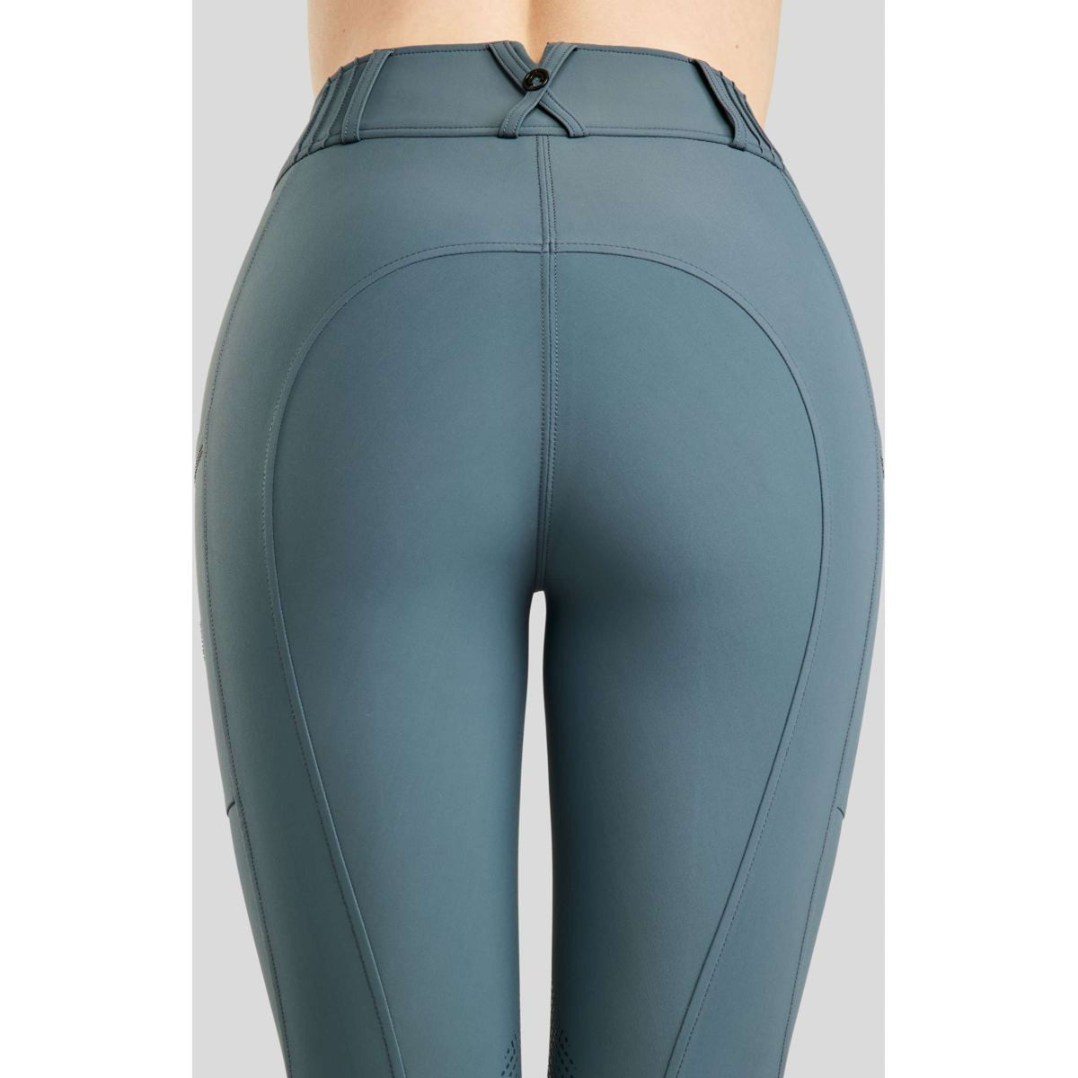 Montar Pantalones MoZuna Gun Metal Crystals Agarre de rodilla Pizarra oscura