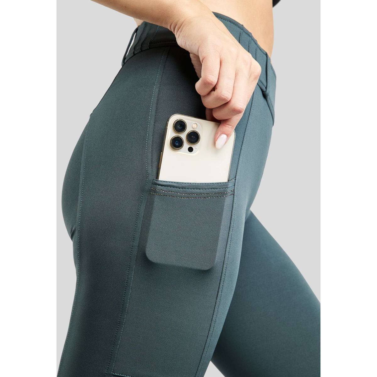 Montar Legging de Equitación MoZuna Gun Metal Crystals Full Grip Dark Slate