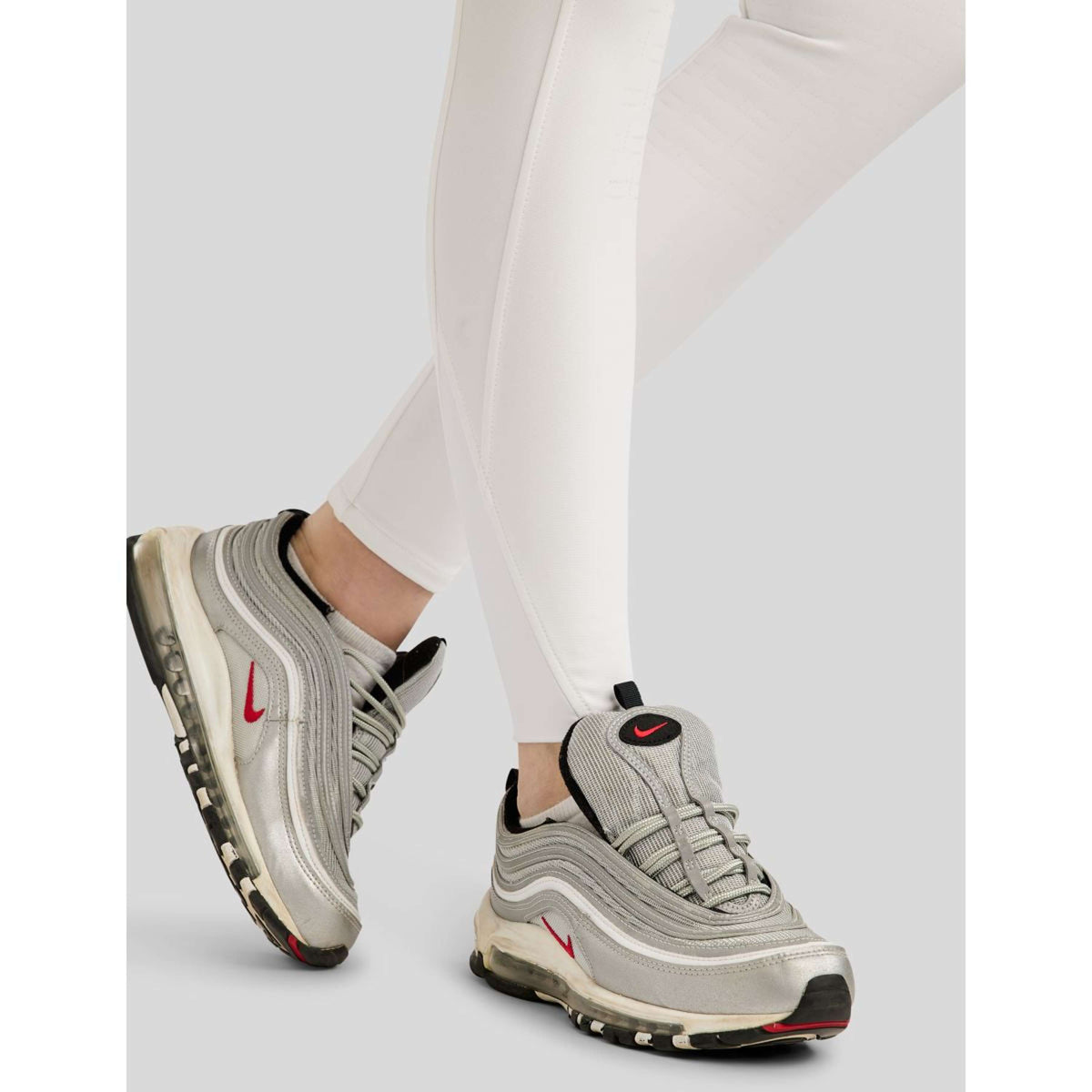 Montar Pantalón de Equitación MoLila Champagne Crystals Full Grip Blanco