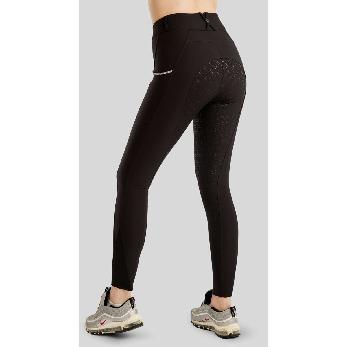 Montar Pantalón de Equitación MoLila Champagne Crystals Full Grip Negro