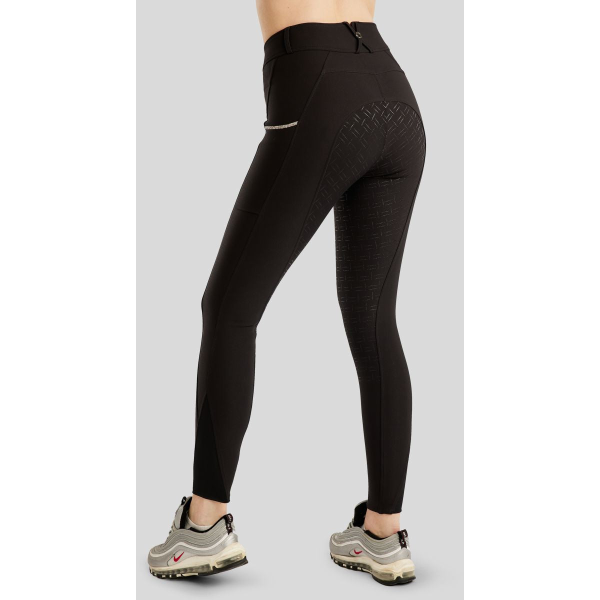 Montar Pantalón de Equitación MoLila Champagne Crystals Full Grip Negro