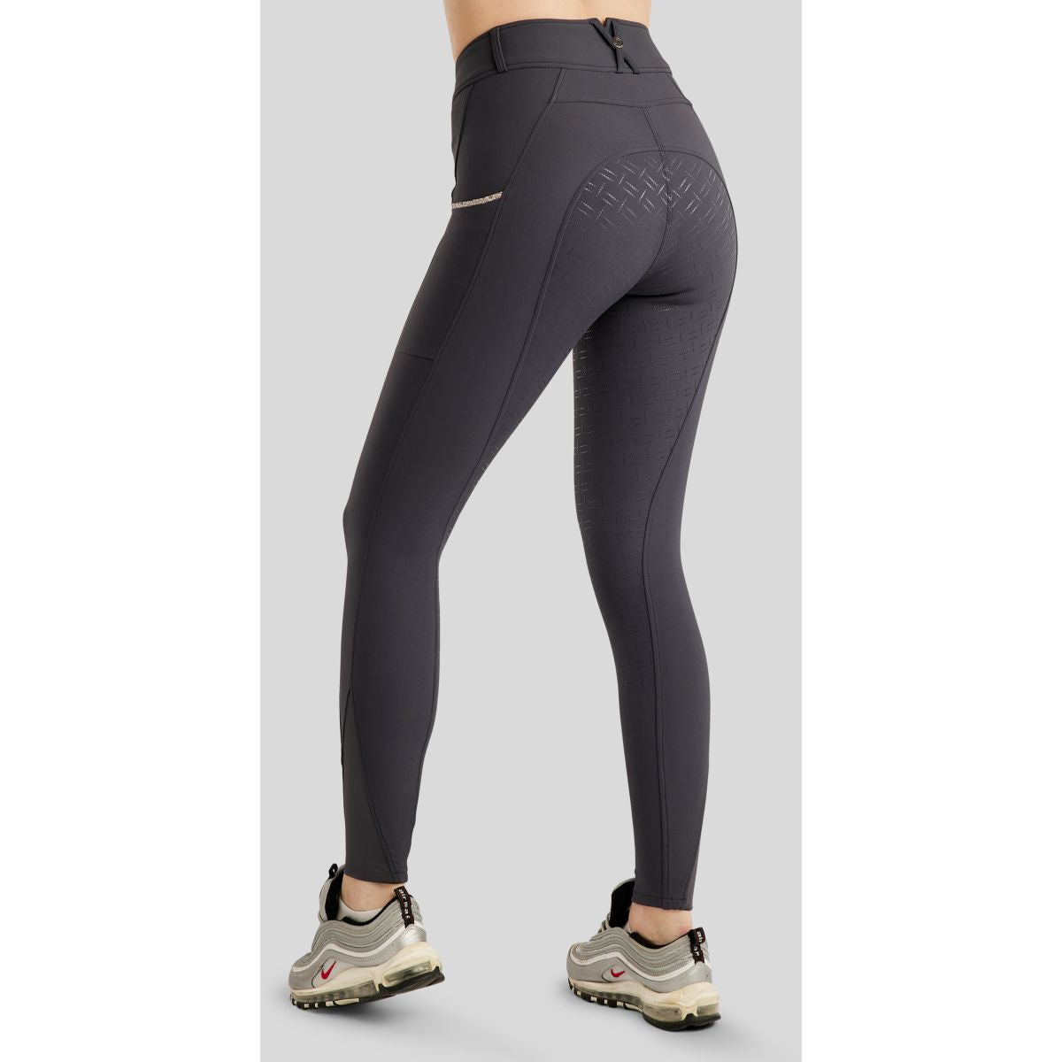 Montar Pantalón de Equitación MoLila Champagne Crystals Full Grip Slate Grey