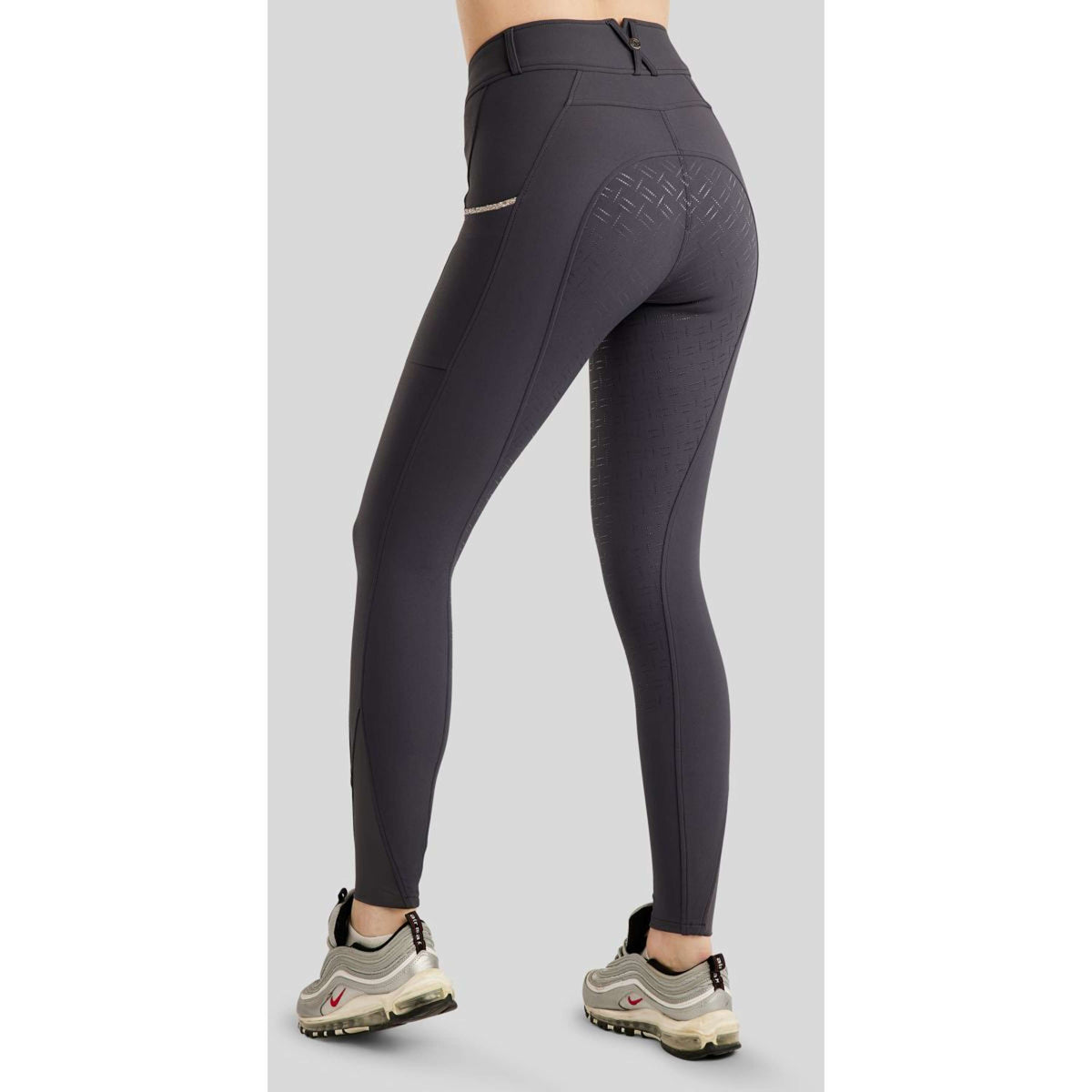 Montar Pantalón de Equitación MoLila Champagne Crystals Full Grip Slate Grey