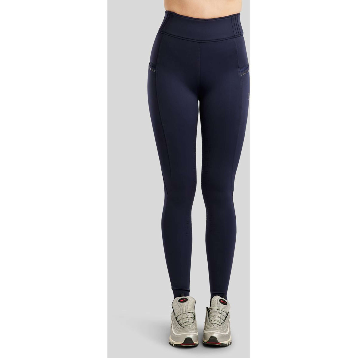 Montar Legging de Equitación MoPearl Pintuck Full Grip Navy