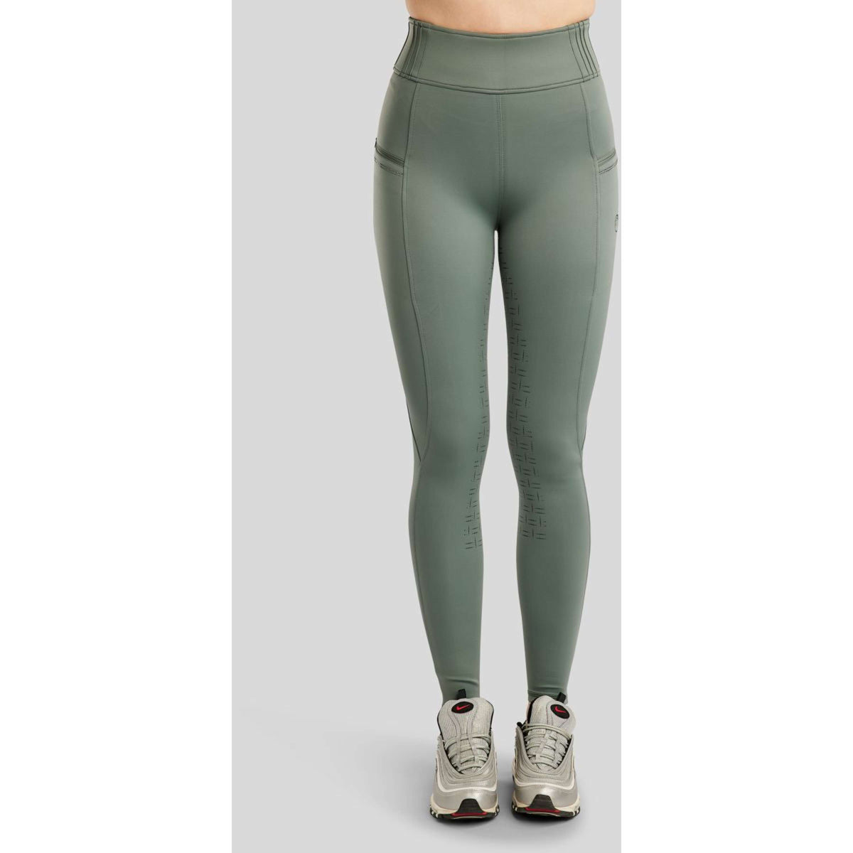 Montar Legging de Equitación MoPearl Pintuck Full Grip Jade