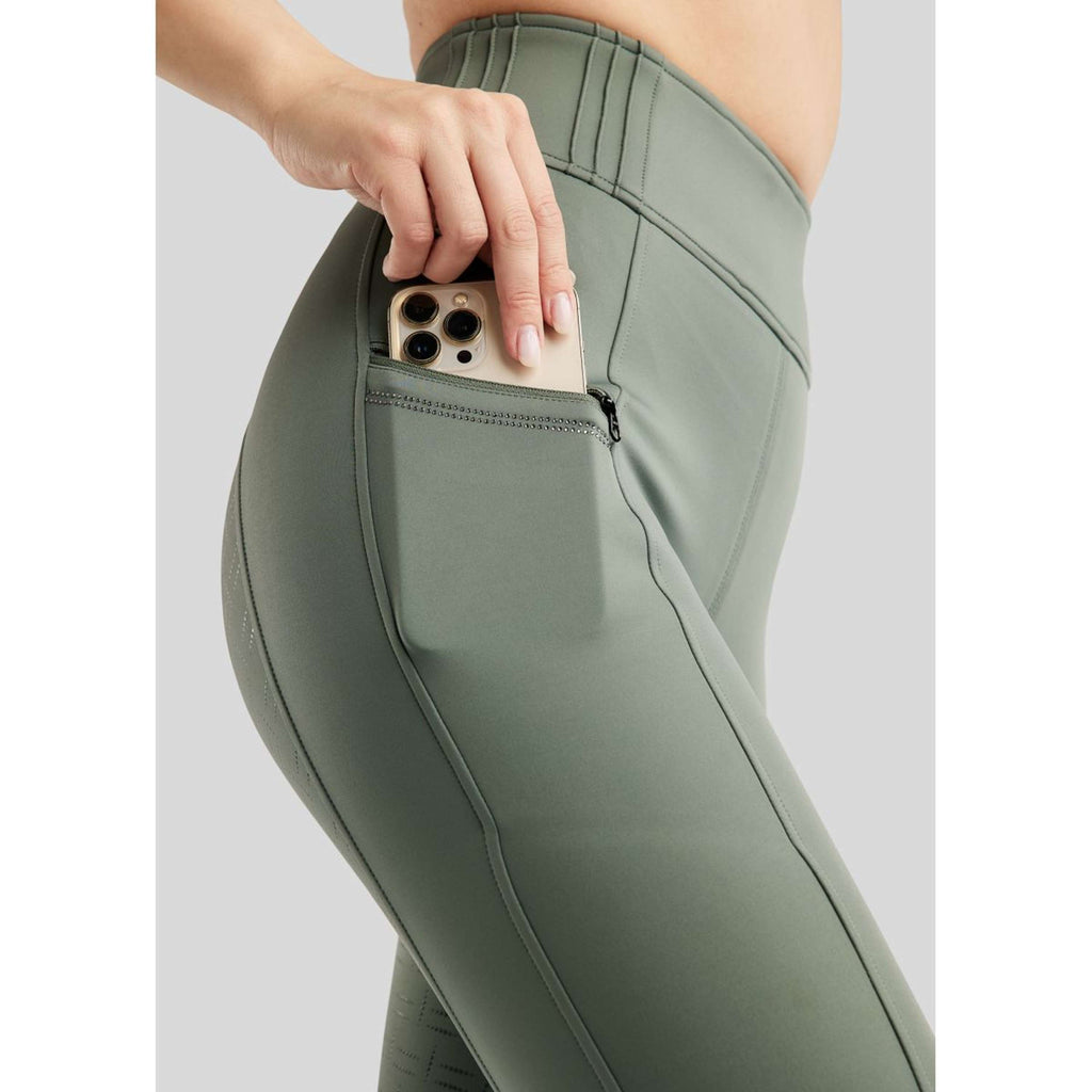 Montar Legging de Equitación MoPearl Pintuck Full Grip Jade