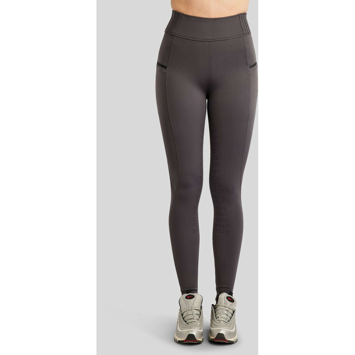 Montar Legging de Equitación MoPearl Pintuck Full Grip Slate Grey
