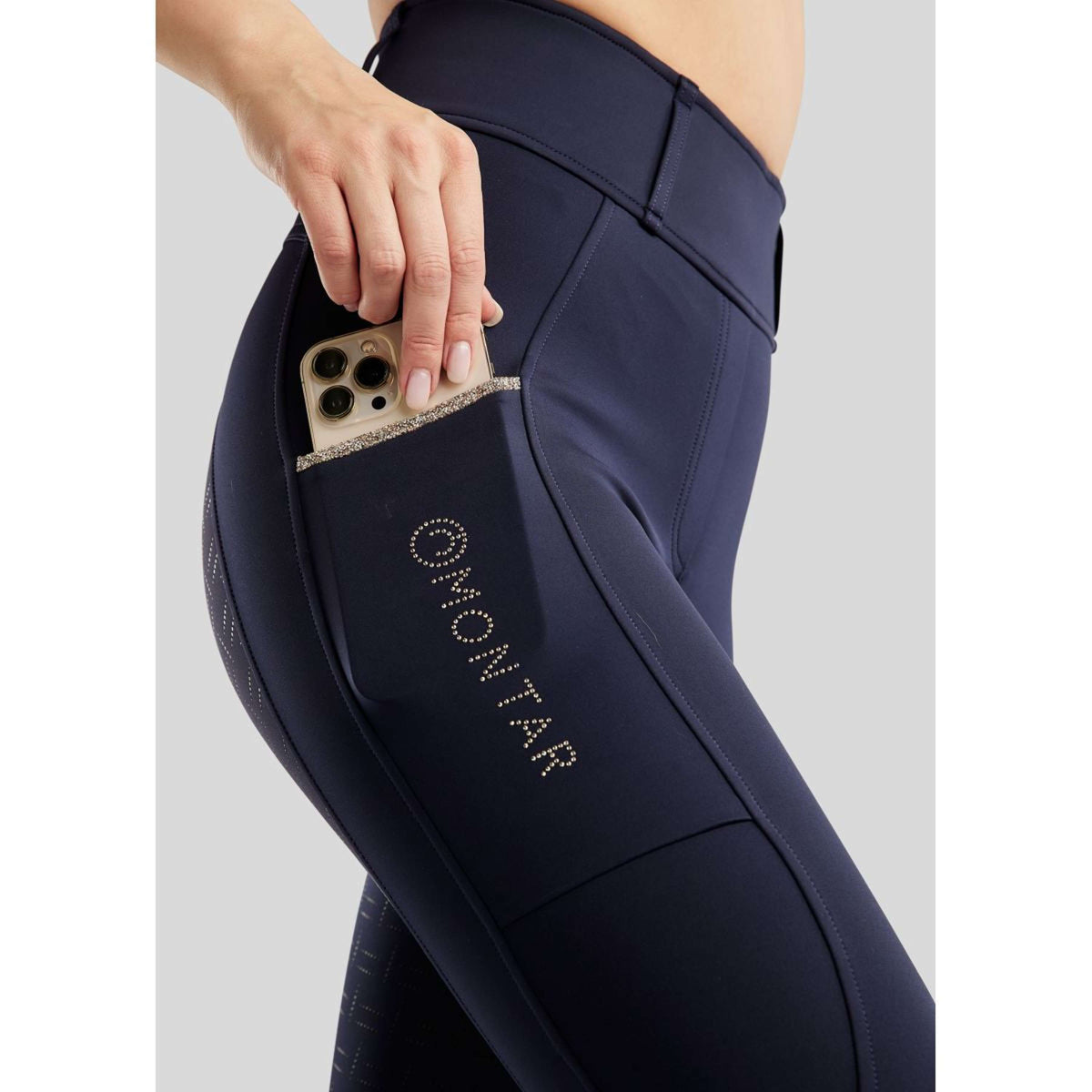 Montar Legging de Equitación MoLila Champagne Crystals Full Grip Navy