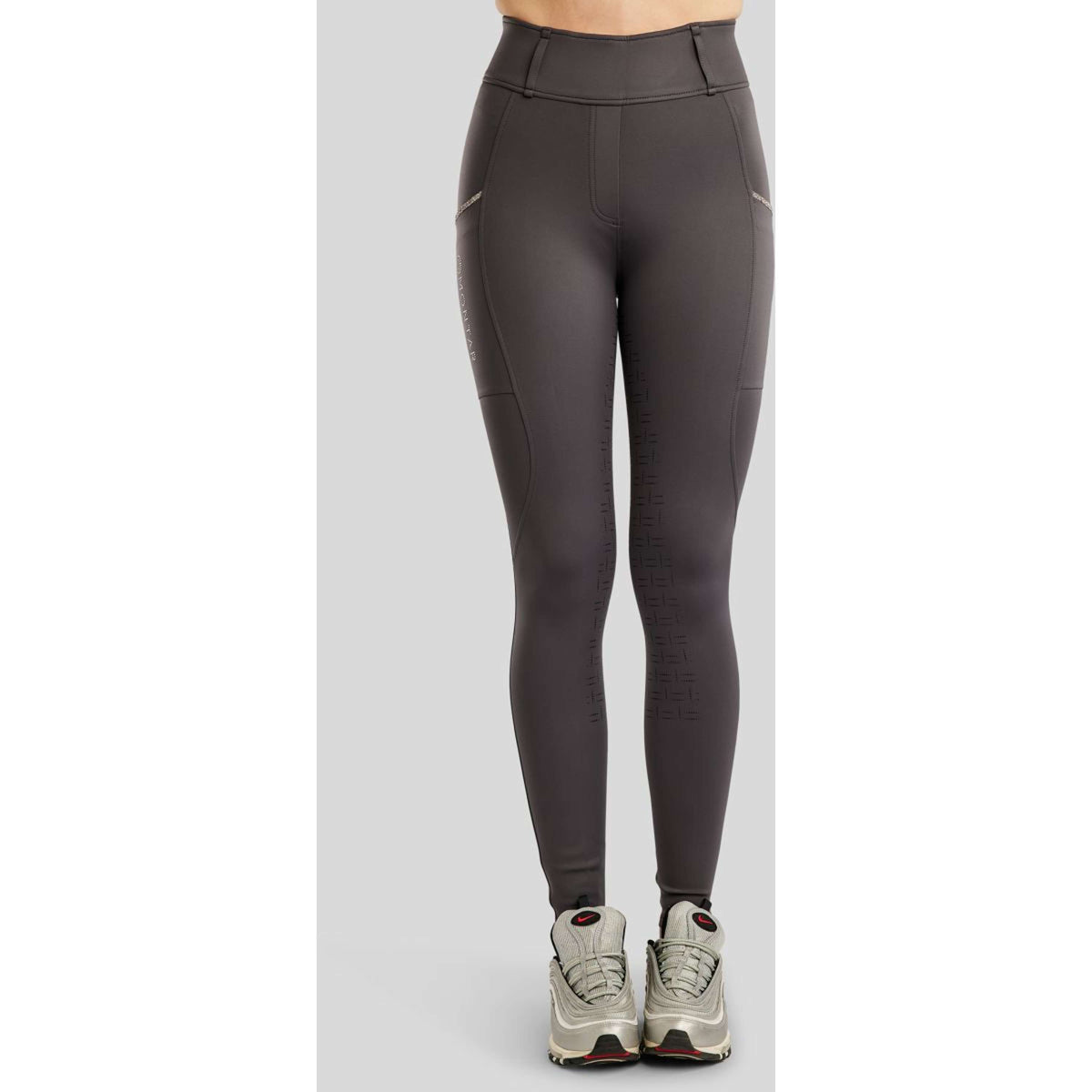Montar Legging de Equitación MoLila Champagne Crystals Full Grip Slate Grey