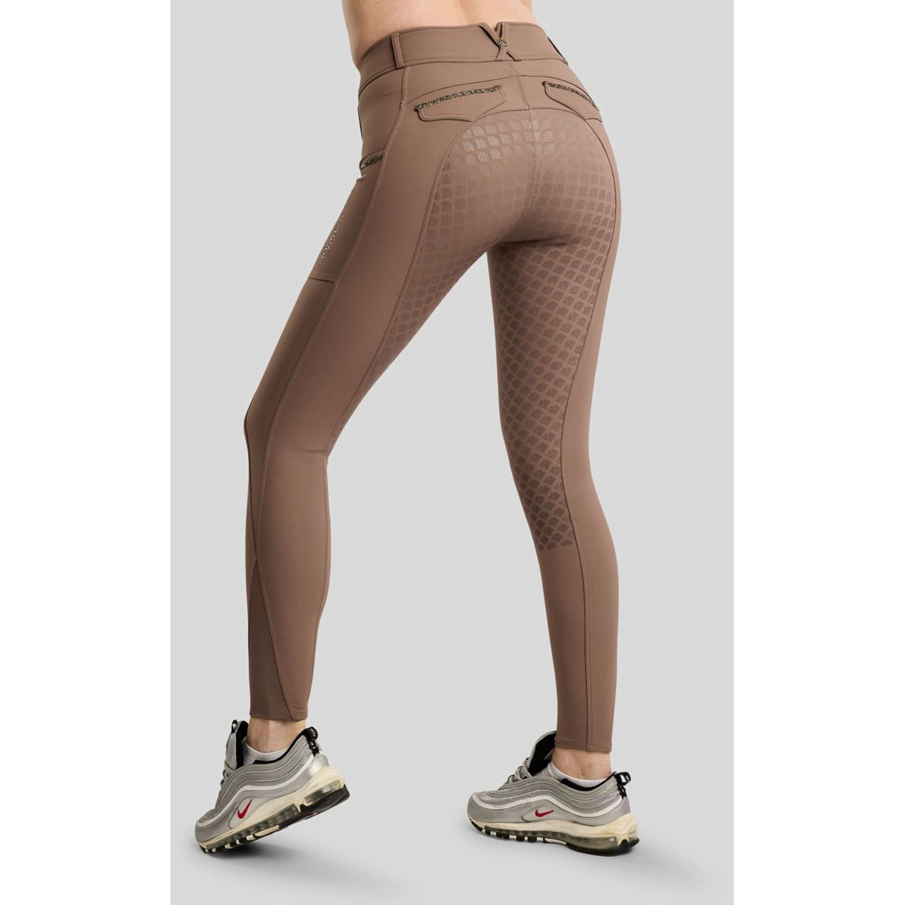 Montar Pantalón de Equitación MoVeronica Golden Quartz Full Grip Nougat Brown