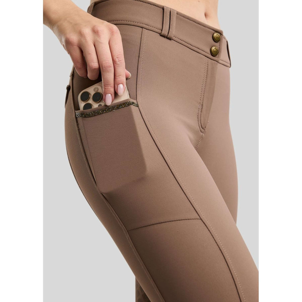 Montar Pantalón de Equitación MoVeronica Golden Quartz Full Grip Nougat Brown