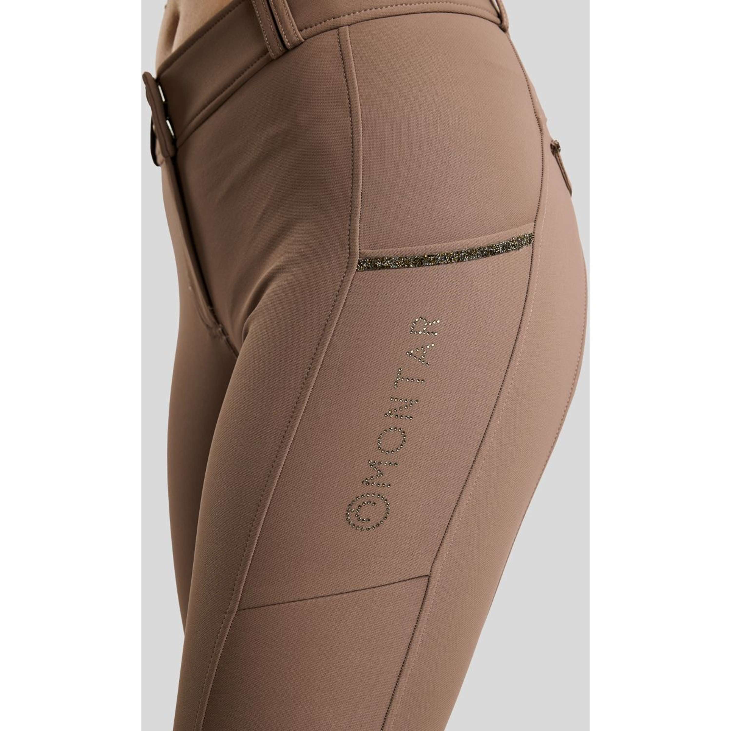 Montar Pantalón de Equitación MoVeronica Golden Quartz Full Grip Nougat Brown