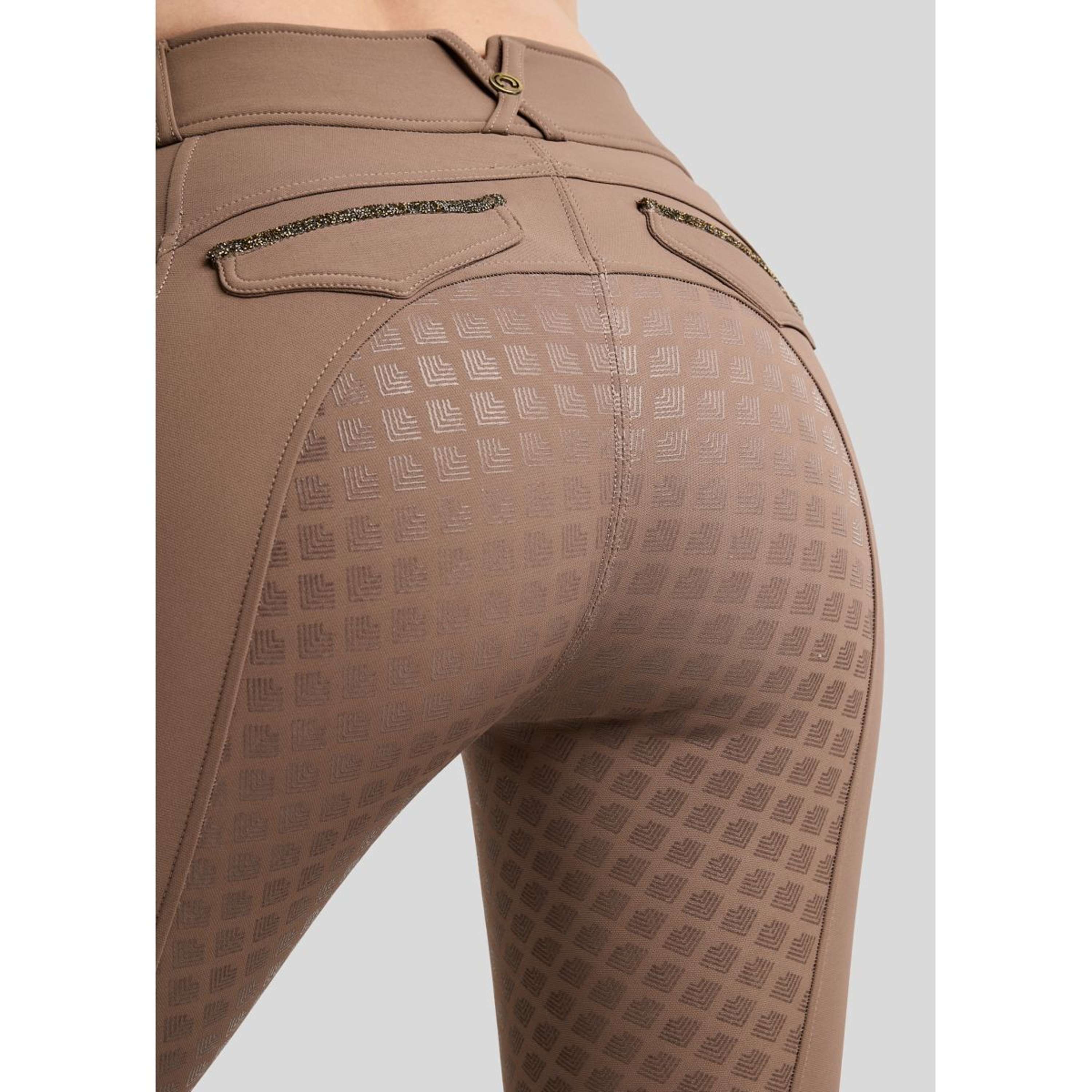 Montar Pantalón de Equitación MoVeronica Golden Quartz Full Grip Nougat Brown