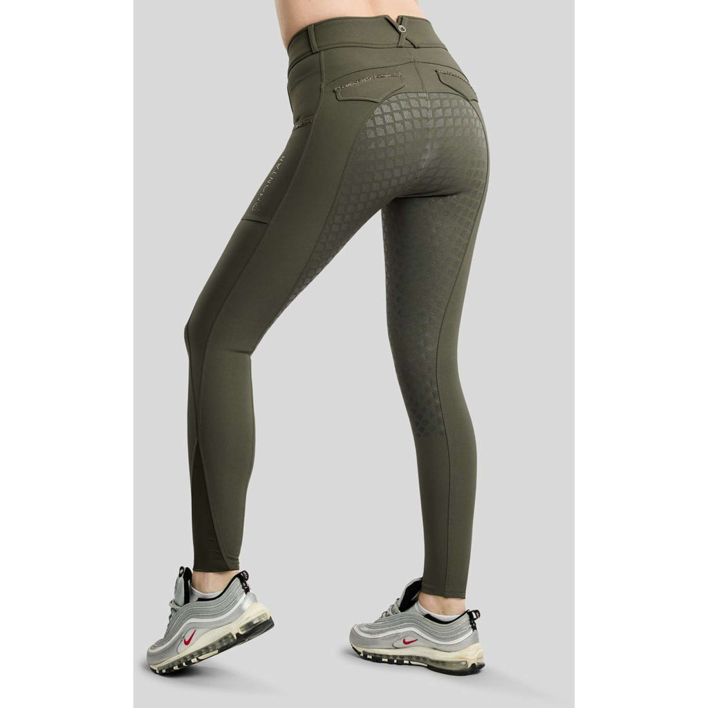 Montar Pantalón de Equitación MoVeronica Golden Quartz Full Grip Forest Green