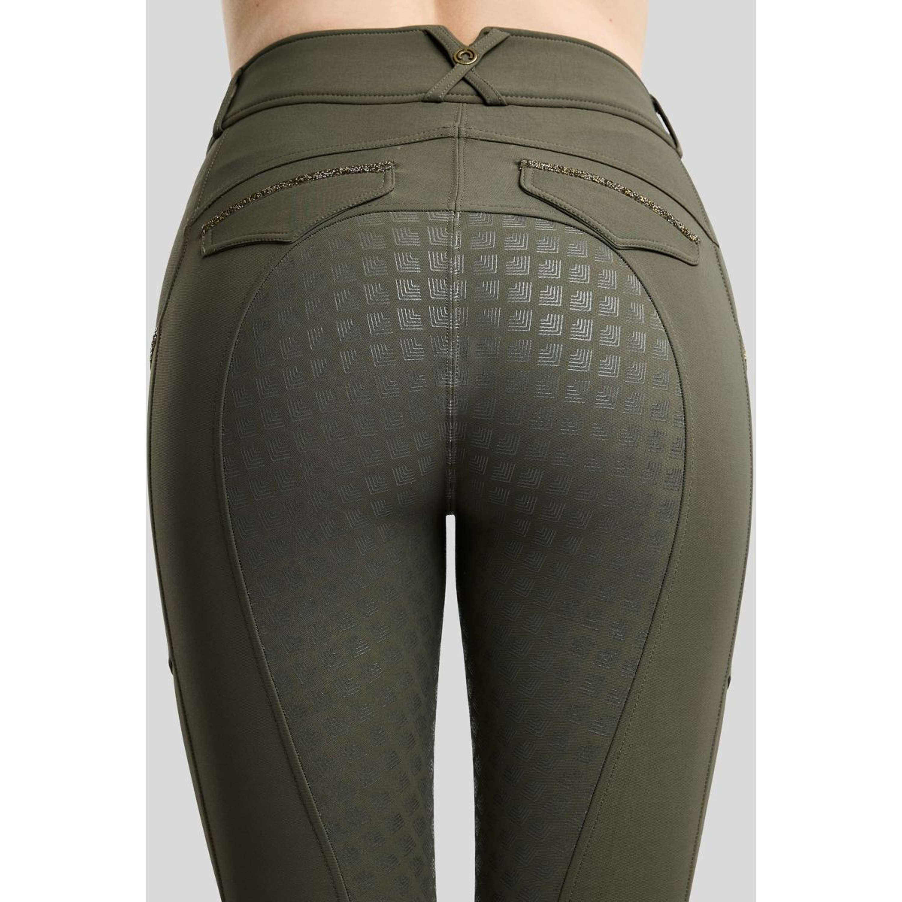 Montar Pantalón de Equitación MoVeronica Golden Quartz Full Grip Forest Green