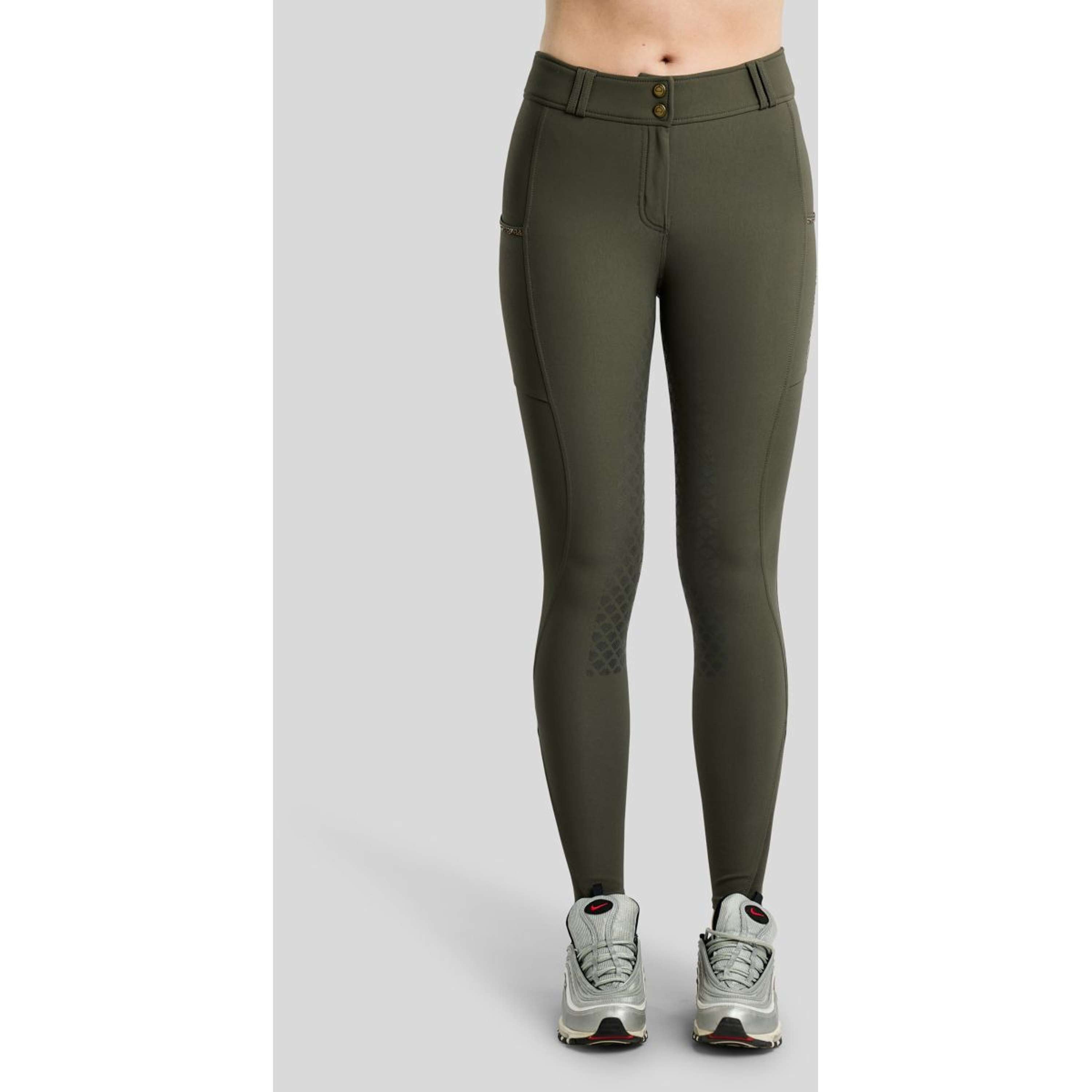 Montar Pantalón de Equitación MoVeronica Golden Quartz Full Grip Forest Green