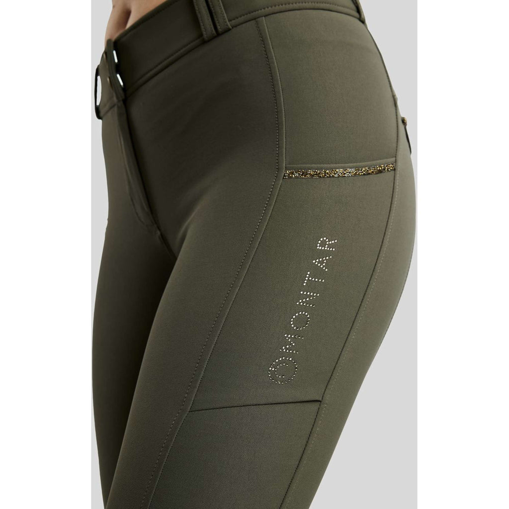 Montar Pantalón de Equitación MoVeronica Golden Quartz Full Grip Forest Green