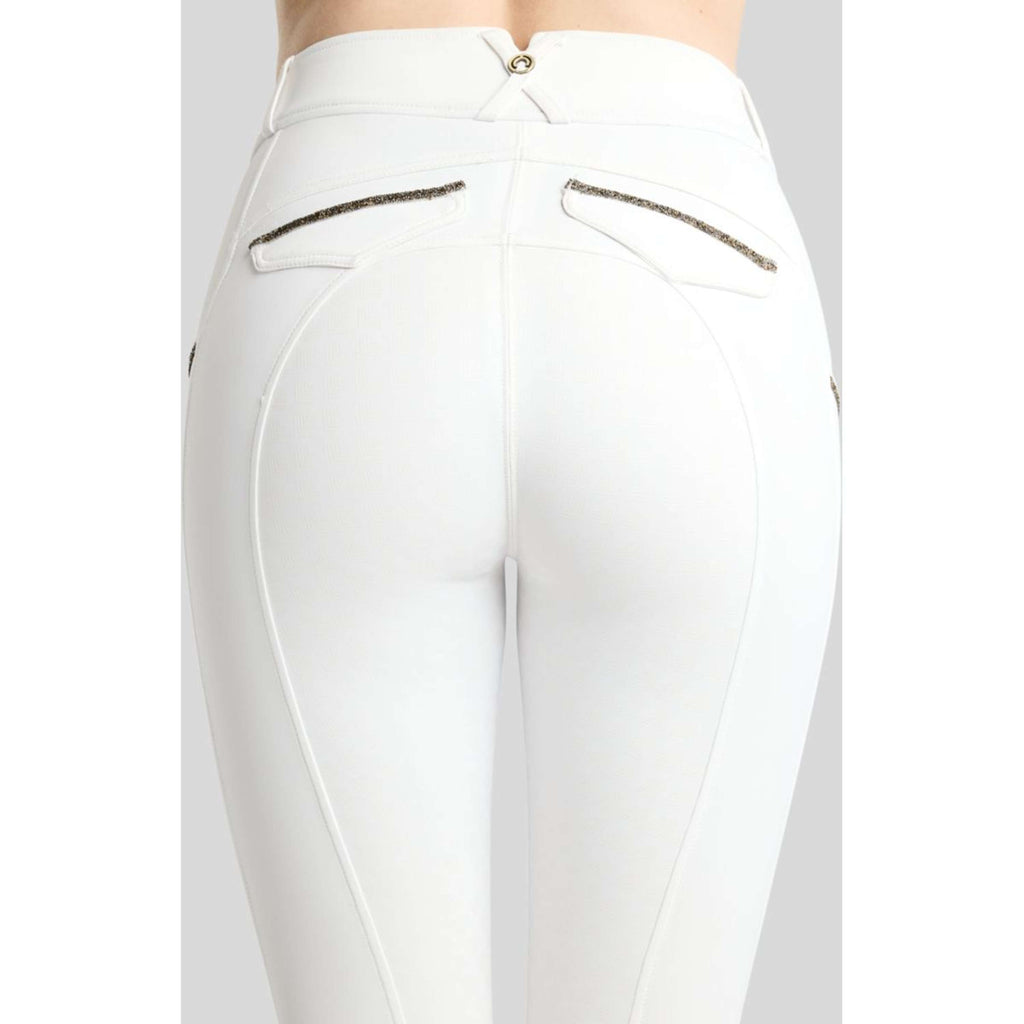 Montar Pantalón de Equitación MoVeronica Golden Quartz Full Grip Blanco