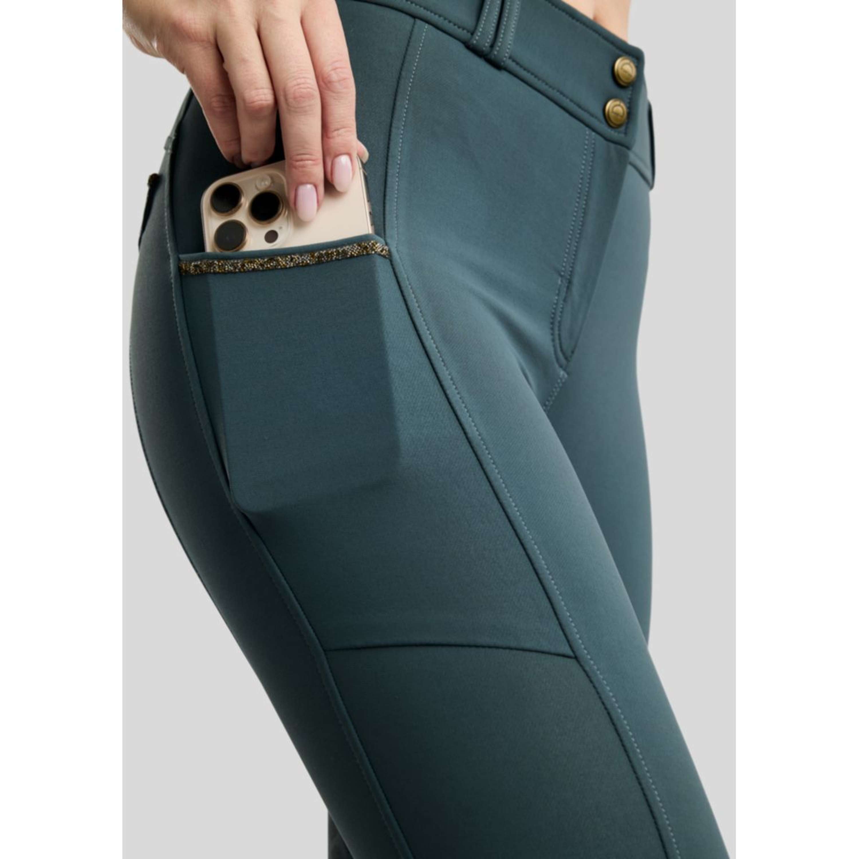 Montar Pantalón de Equitación MoVeronica Golden Quartz Full Grip Dark Slate