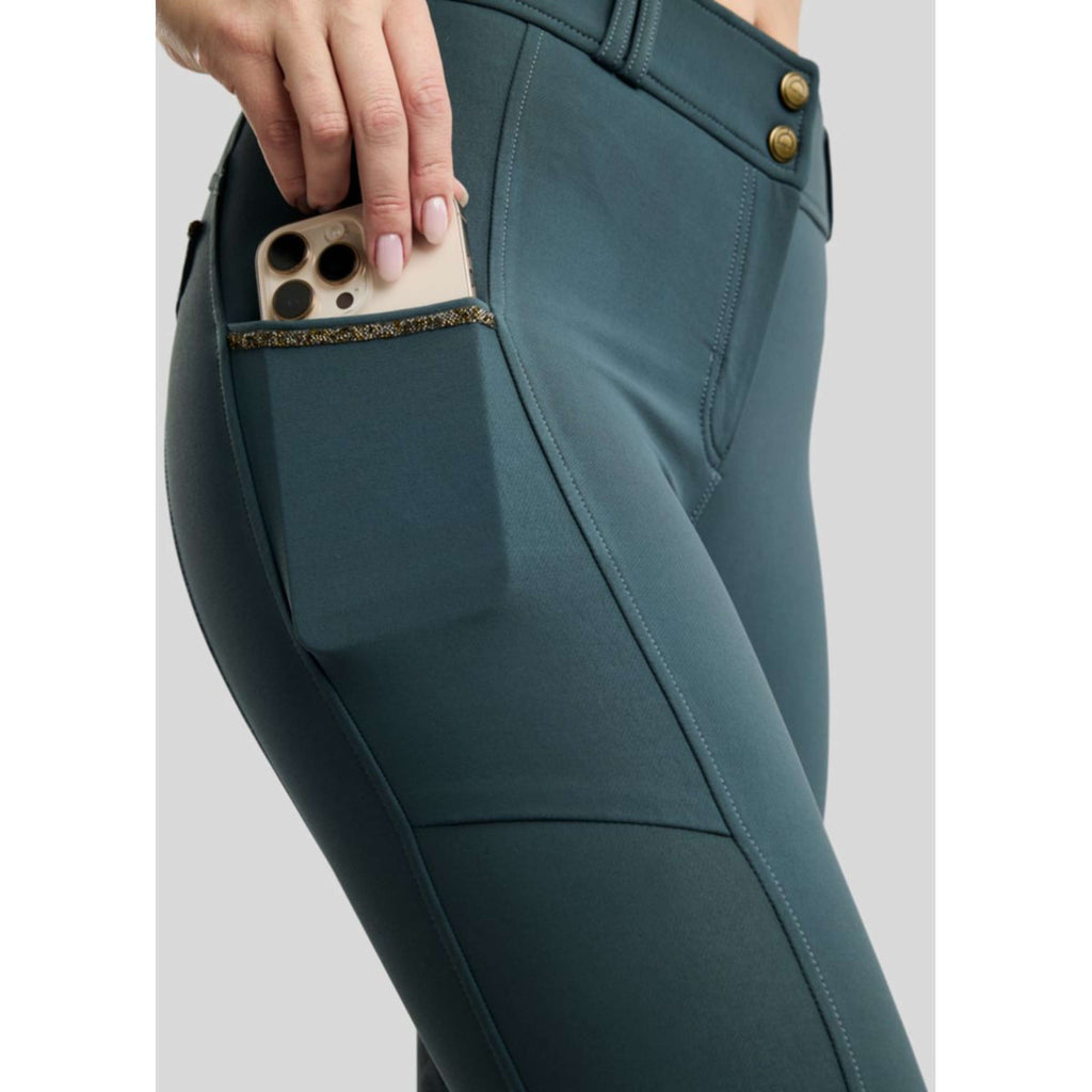 Montar Pantalón de Equitación MoVeronica Golden Quartz Full Grip Dark Slate