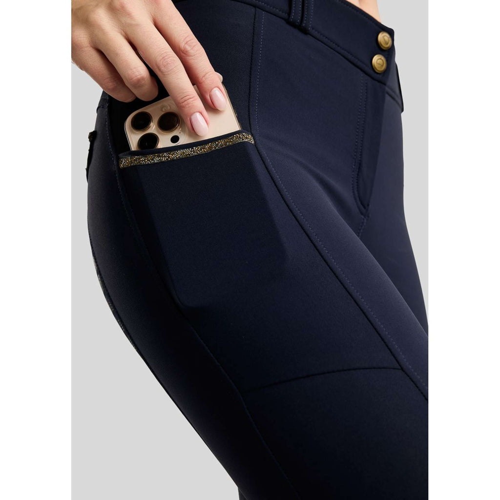 Montar Pantalón de Equitación MoVeronica Golden Quartz Full Grip Navy