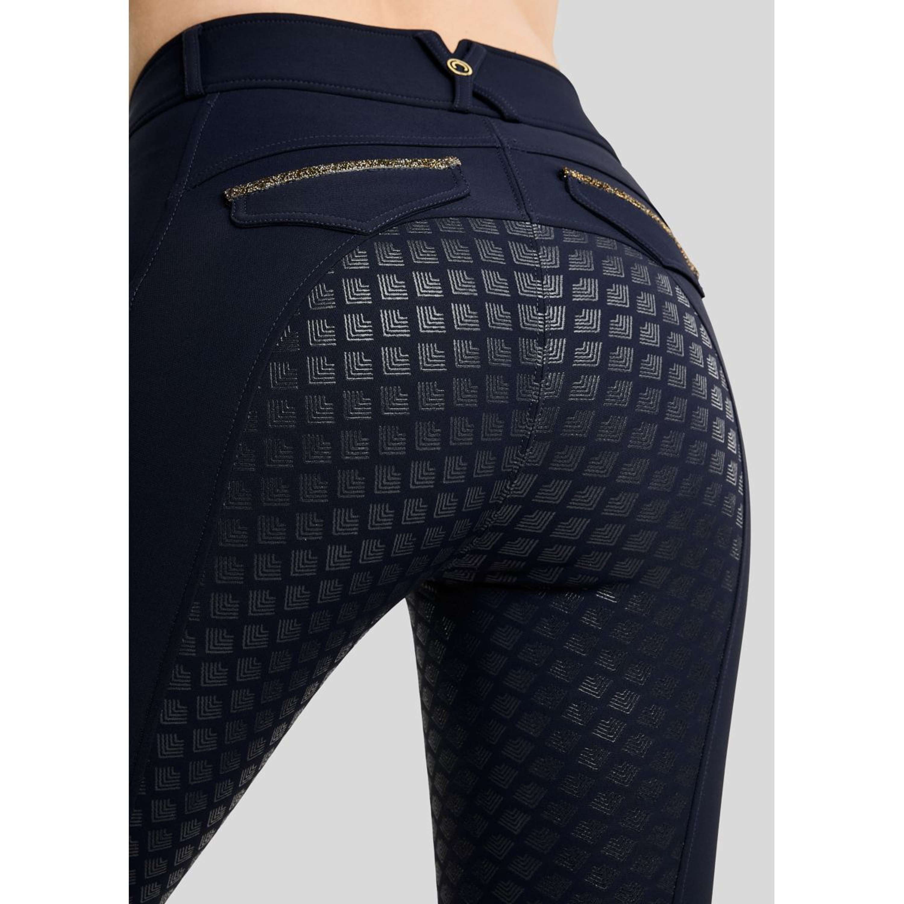 Montar Pantalón de Equitación MoVeronica Golden Quartz Full Grip Navy