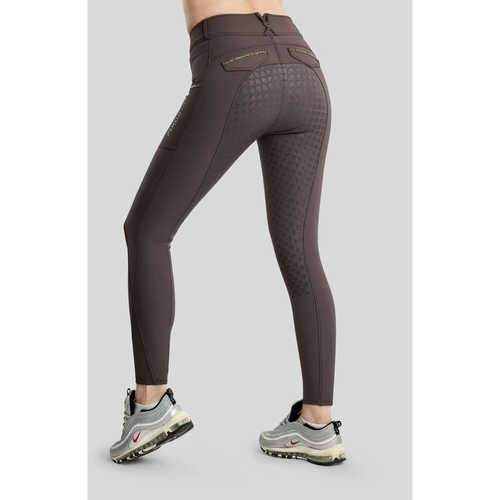 Montar Pantalón de Equitación MoVeronica Golden Quartz Full Grip Black Peony