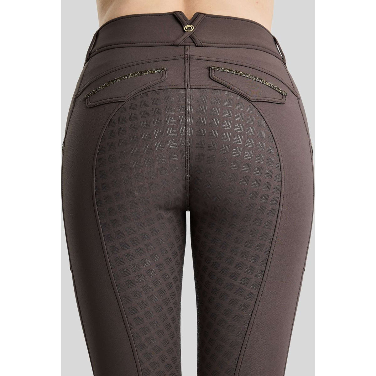Montar Pantalón de Equitación MoVeronica Golden Quartz Full Grip Black Peony