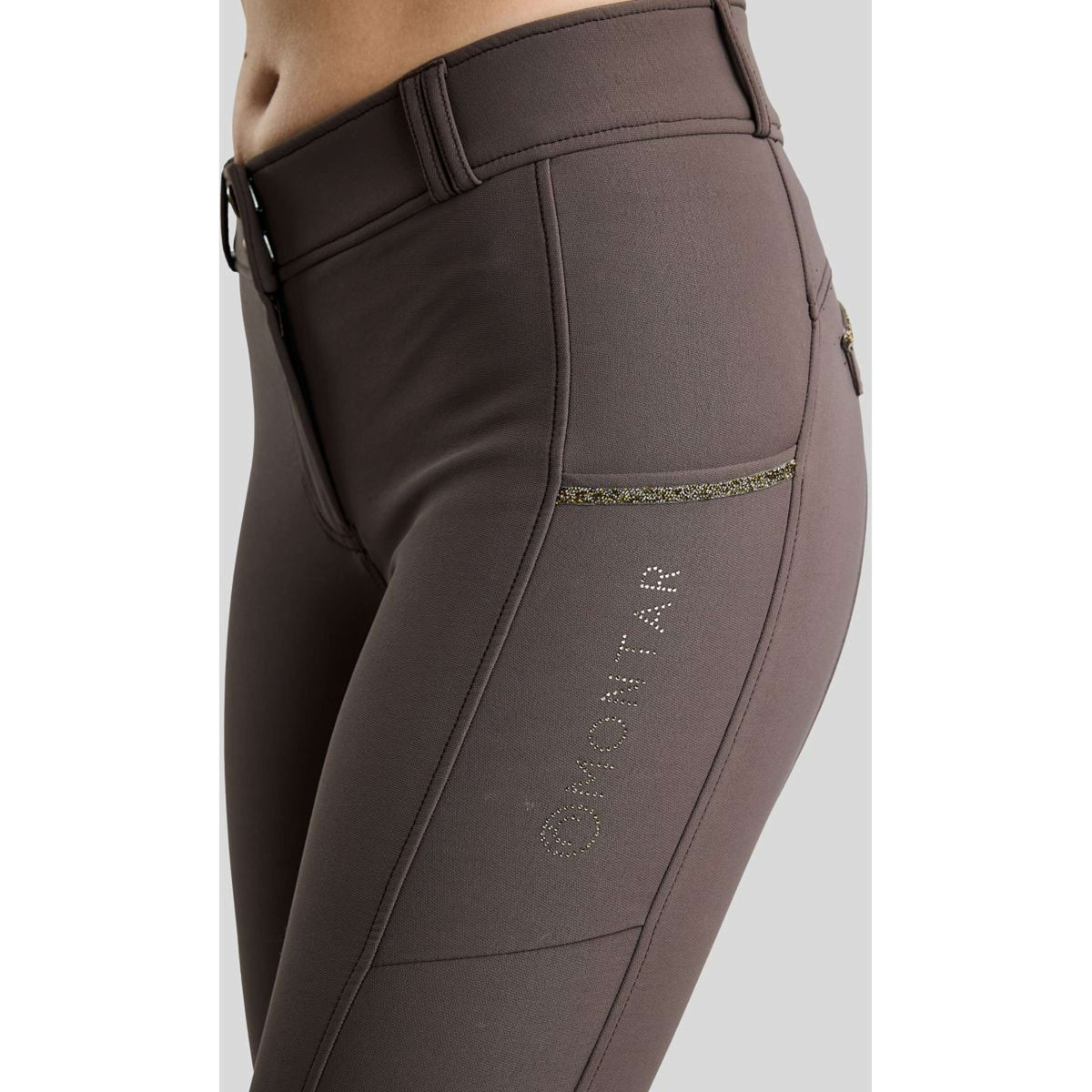 Montar Pantalón de Equitación MoVeronica Golden Quartz Full Grip Black Peony