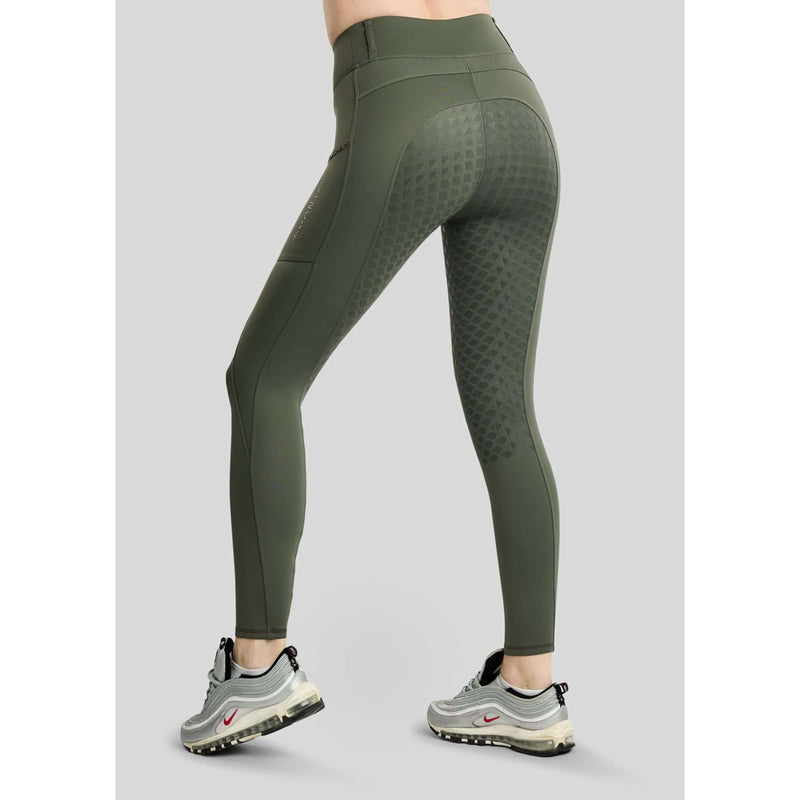 Montar Leggings de montar térmicos MoVeronica Golden Quartz Full Grip Forest Green
