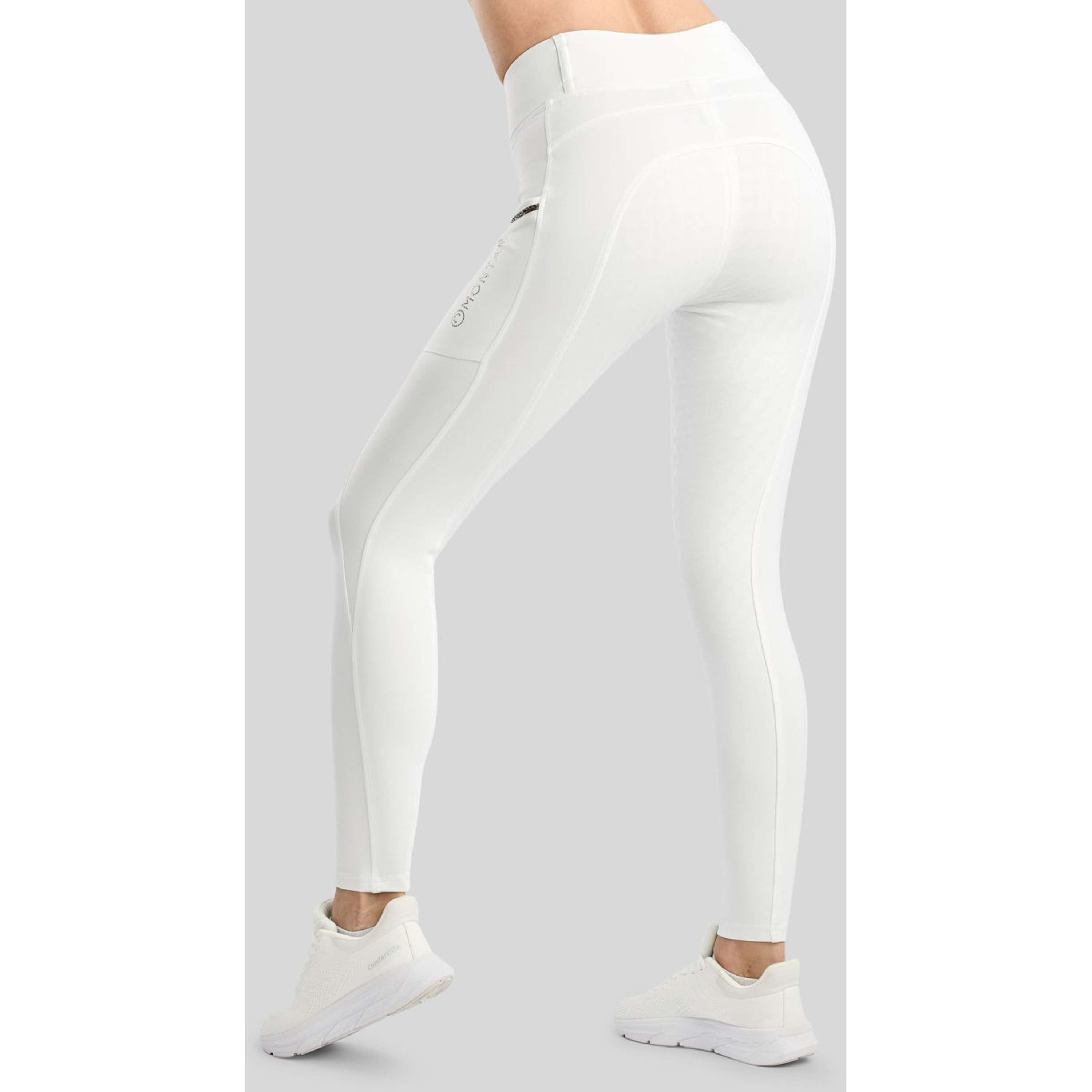Montar Leggings de montar térmicos MoVeronica Golden Quartz Full Grip Blanco