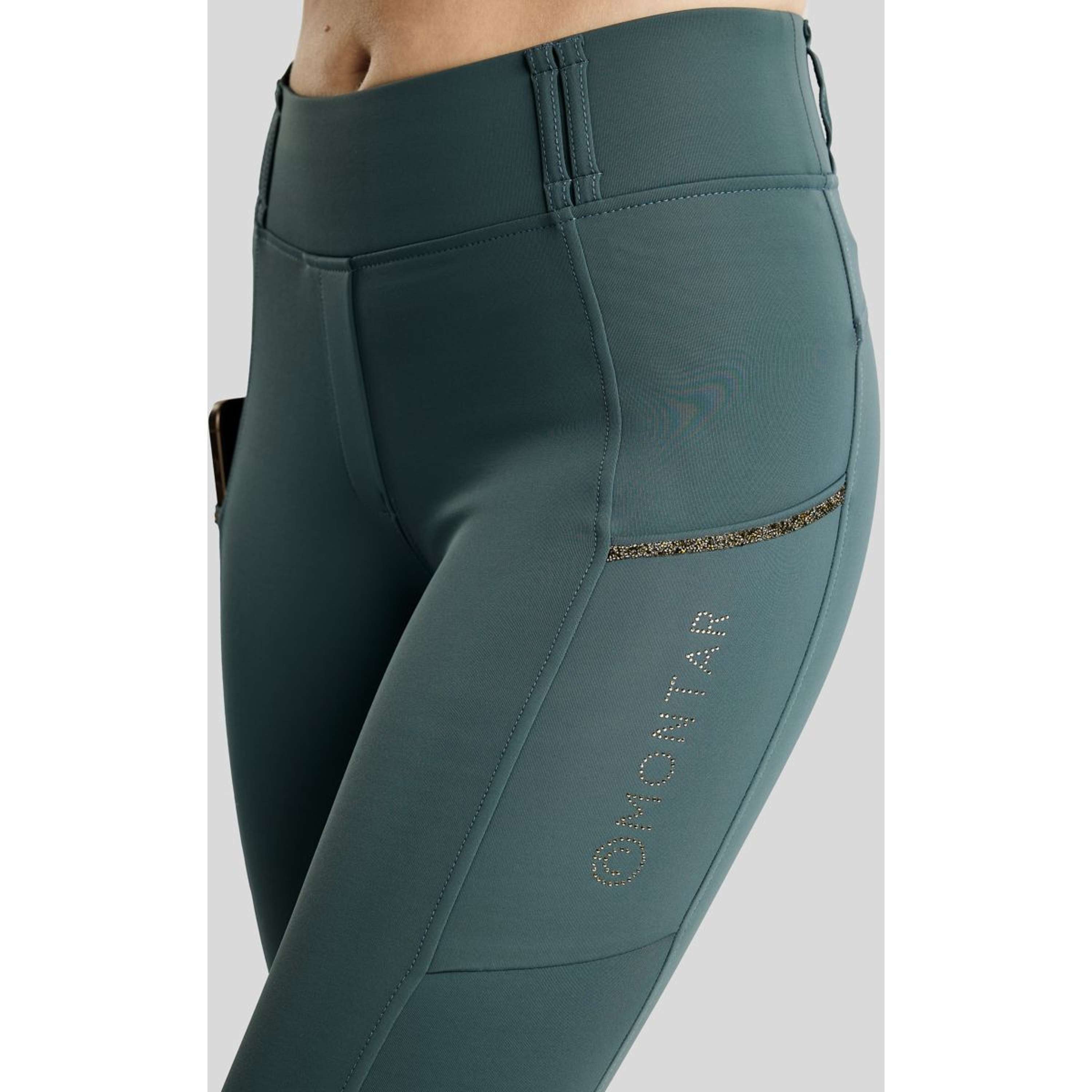 Montar Leggings de montar térmicos MoVeronica Golden Quartz Full Grip Dark Slate
