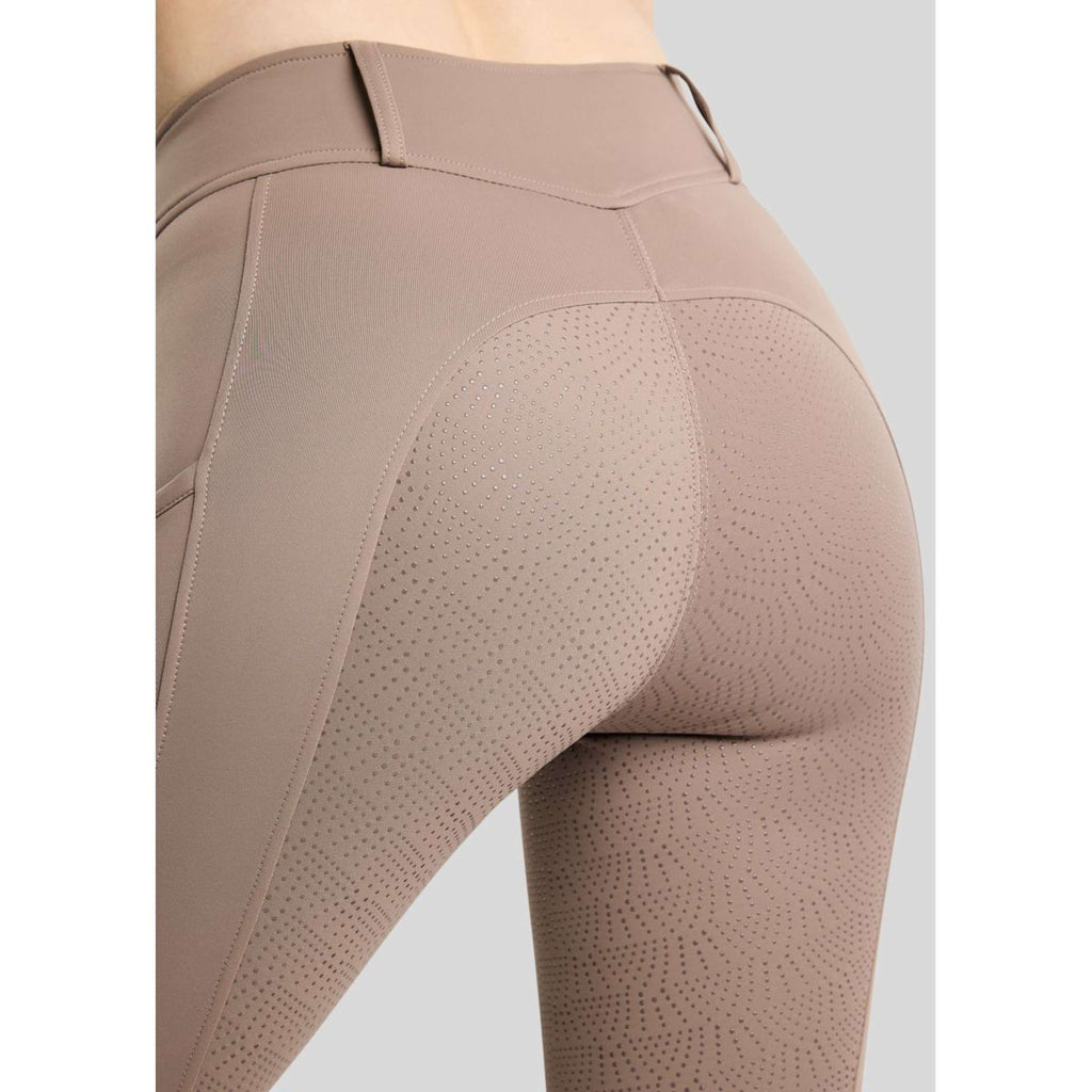 Montar Leggings de montar térmicos MoAddie Hybrid Gun Metal Logo Full Grip Nougat Brown