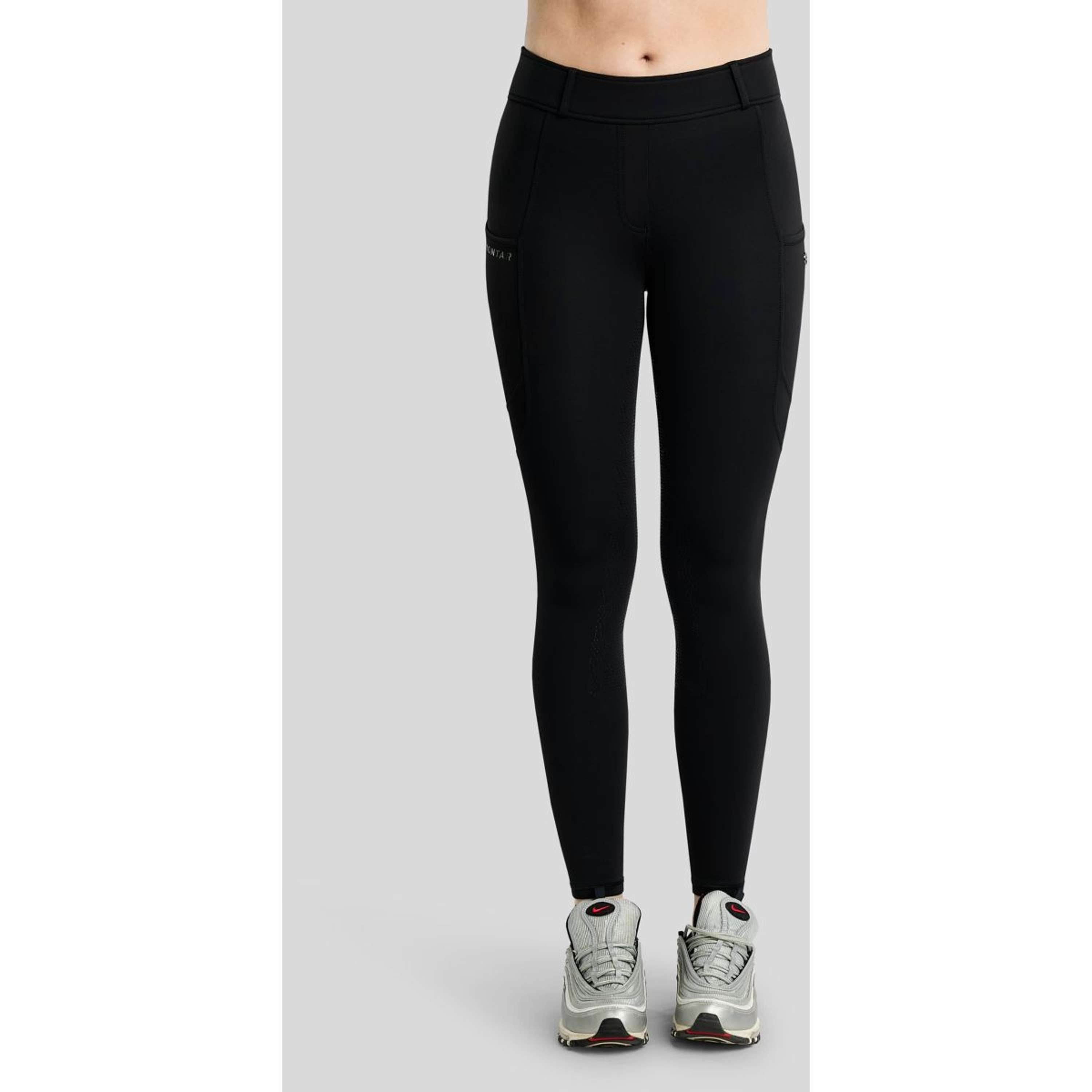 Montar Leggings de montar térmicos MoAddie Hybrid Gun Metal Logo Full Grip Negro