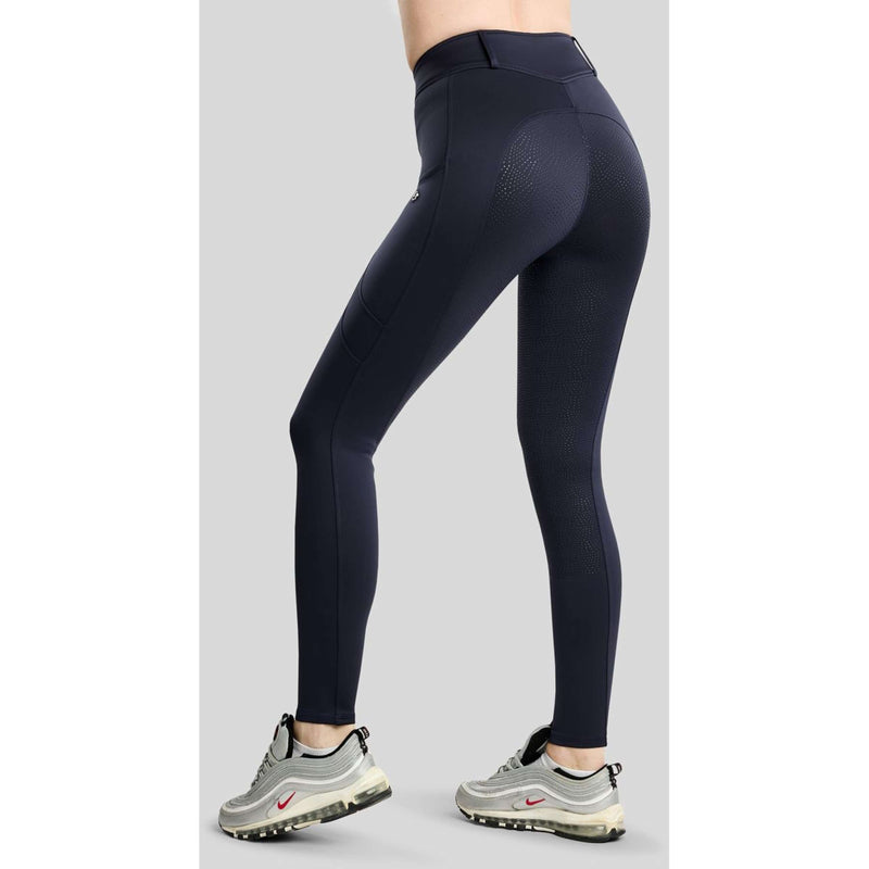 Montar Leggings de montar térmicos MoAddie Hybrid Gun Metal Logo Full Grip Navy