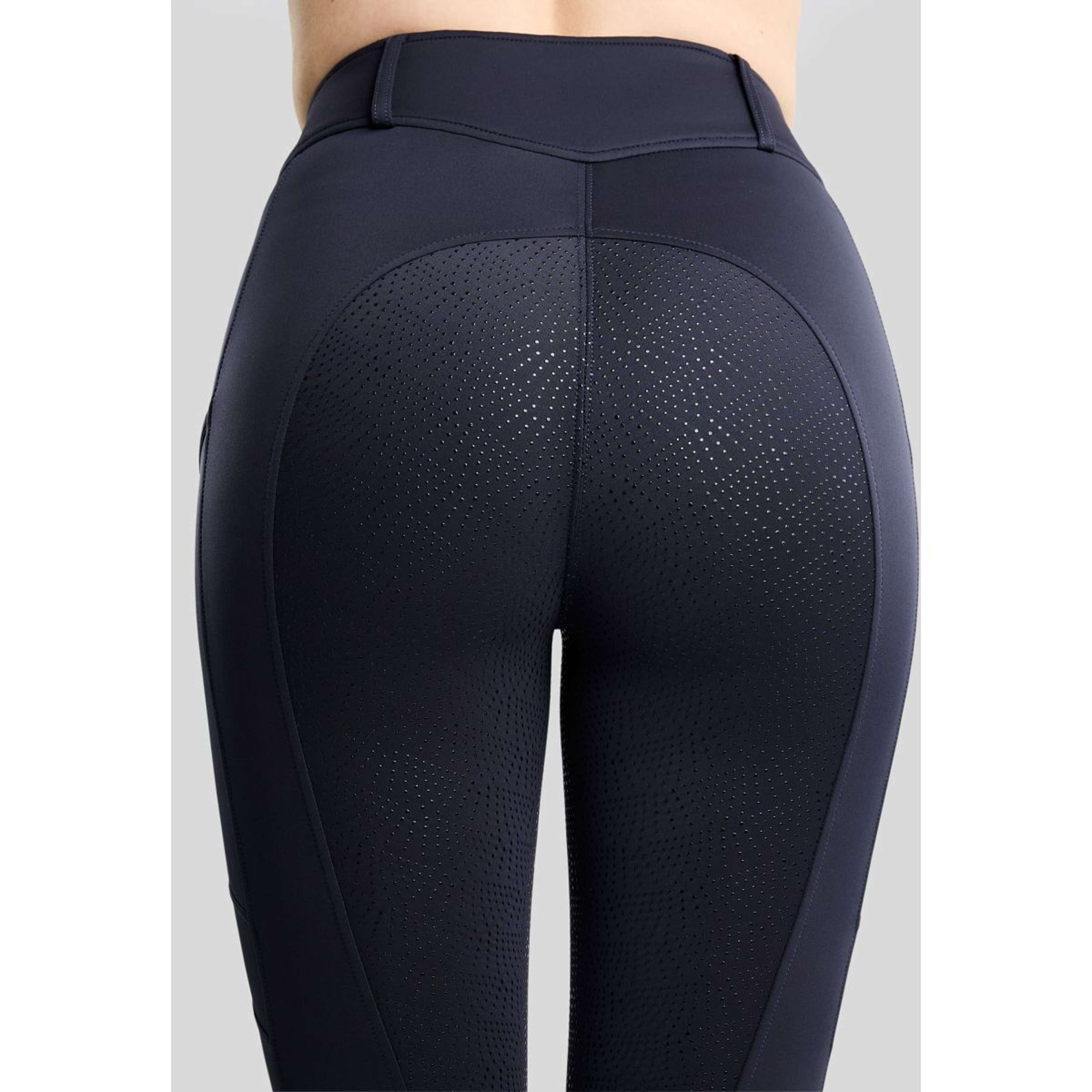 Montar Leggings de montar térmicos MoAddie Hybrid Gun Metal Logo Full Grip Navy