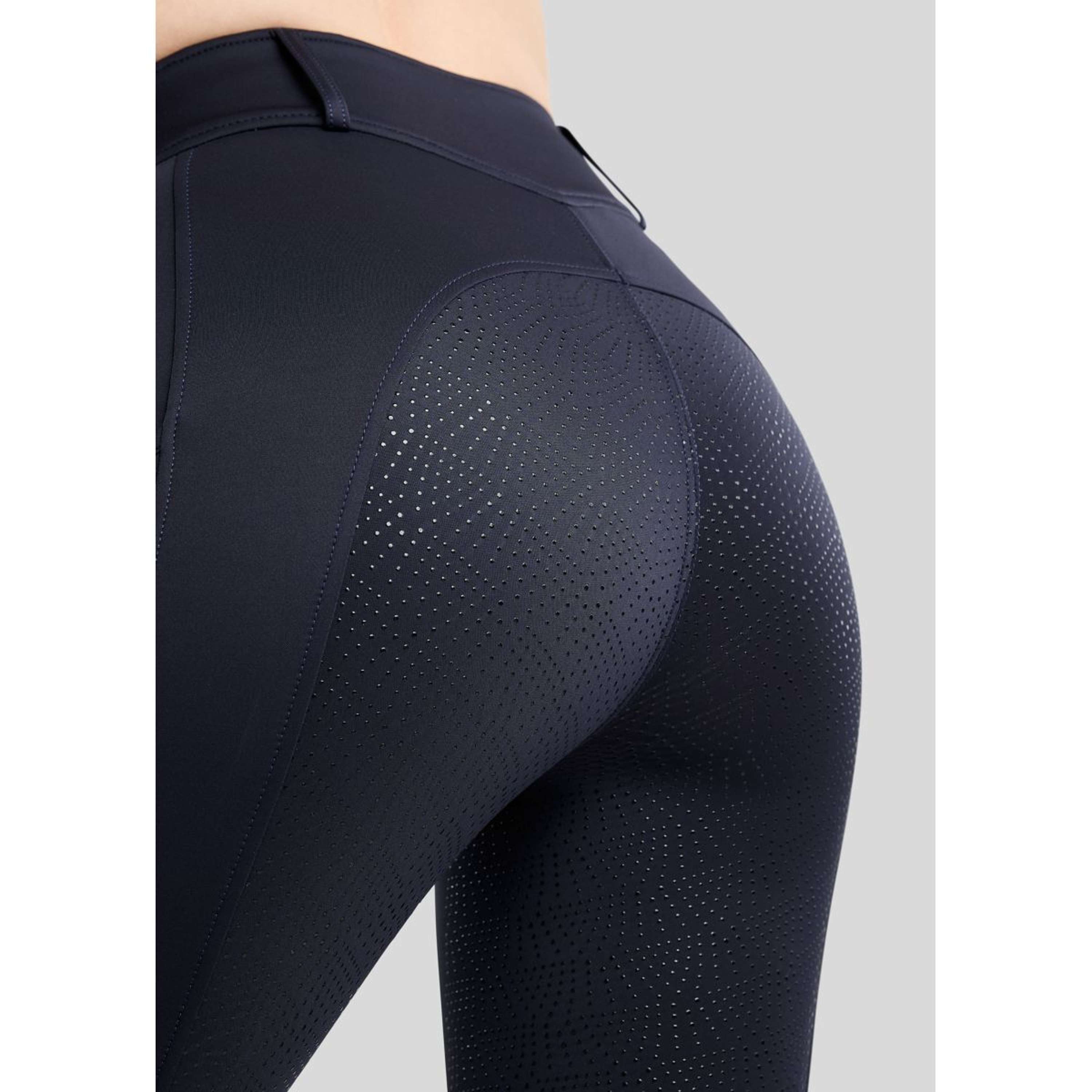 Montar Leggings de montar térmicos MoAddie Hybrid Gun Metal Logo Full Grip Navy