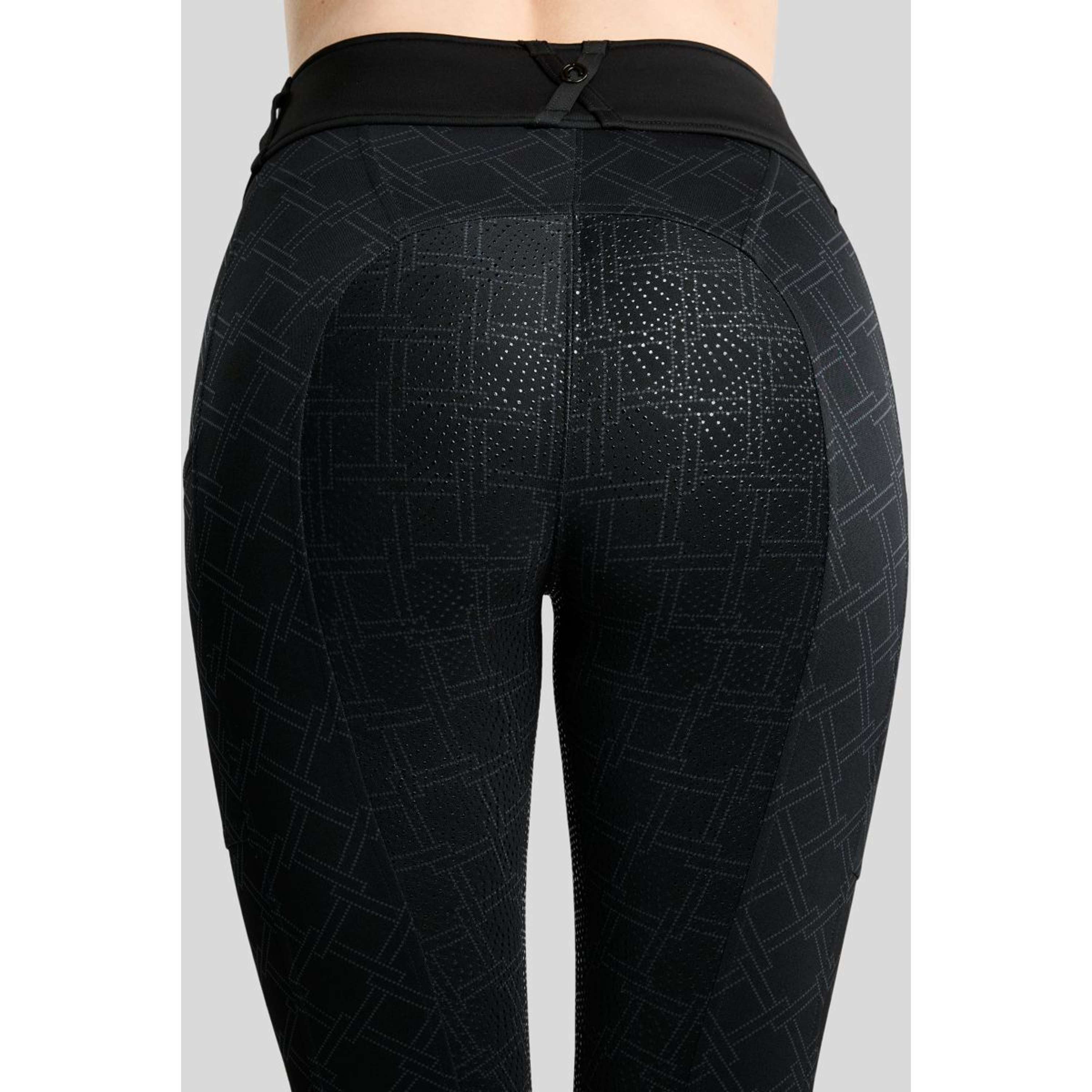 Montar Leggings de montar térmicos MoLeia Lumber Check All Over Printed Full Grip Negro