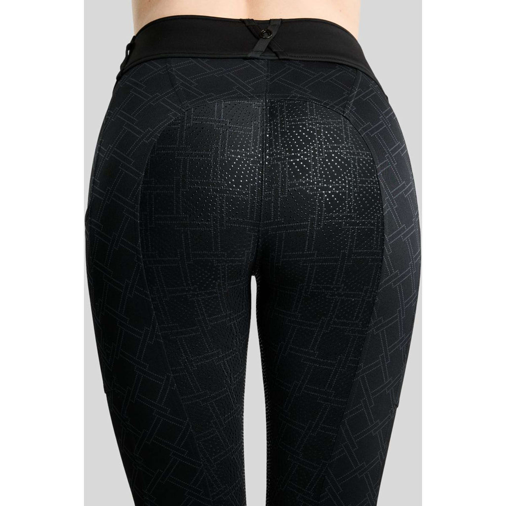 Montar Leggings de montar térmicos MoLeia Lumber Check All Over Printed Full Grip Negro