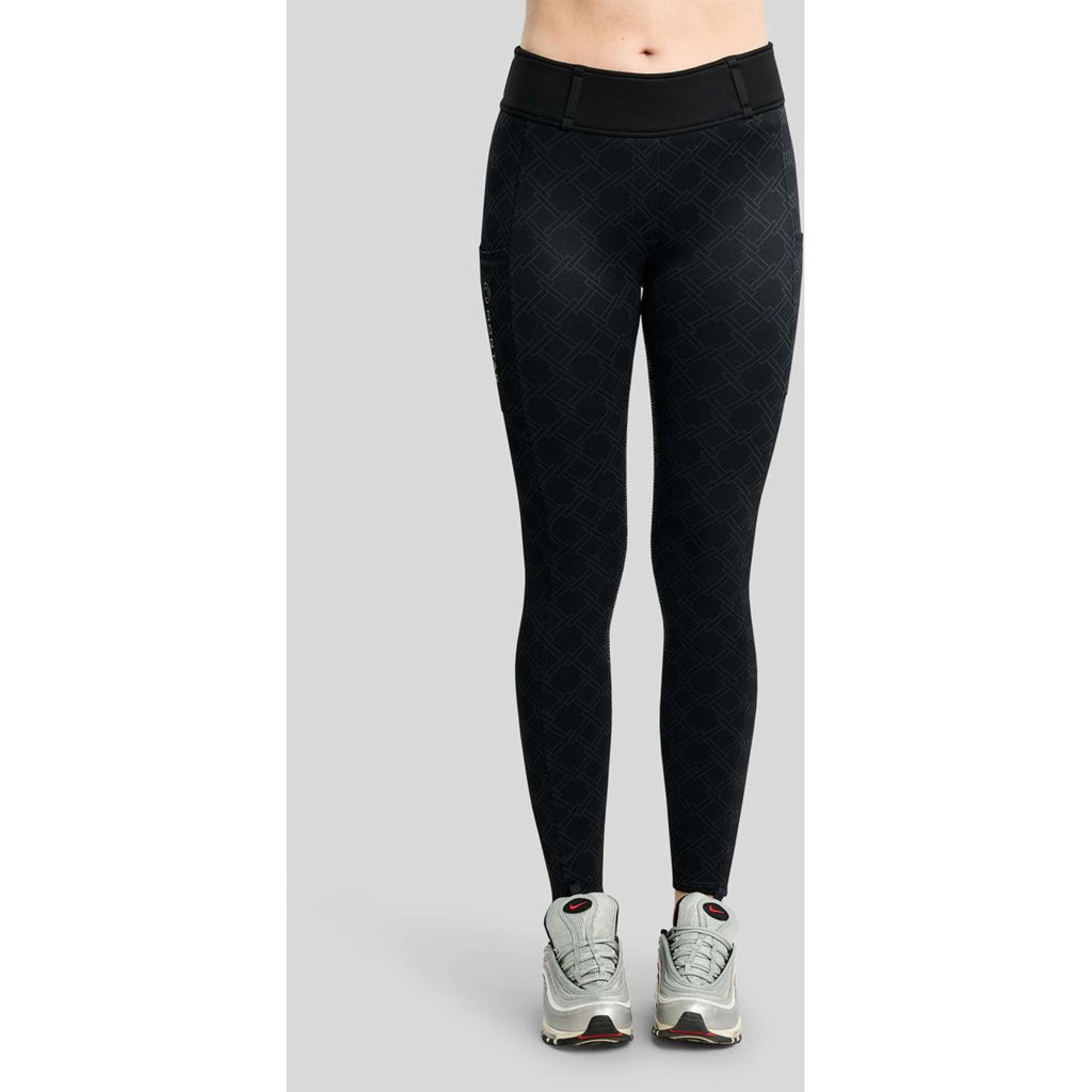 Montar Leggings de montar térmicos MoLeia Lumber Check All Over Printed Full Grip Negro