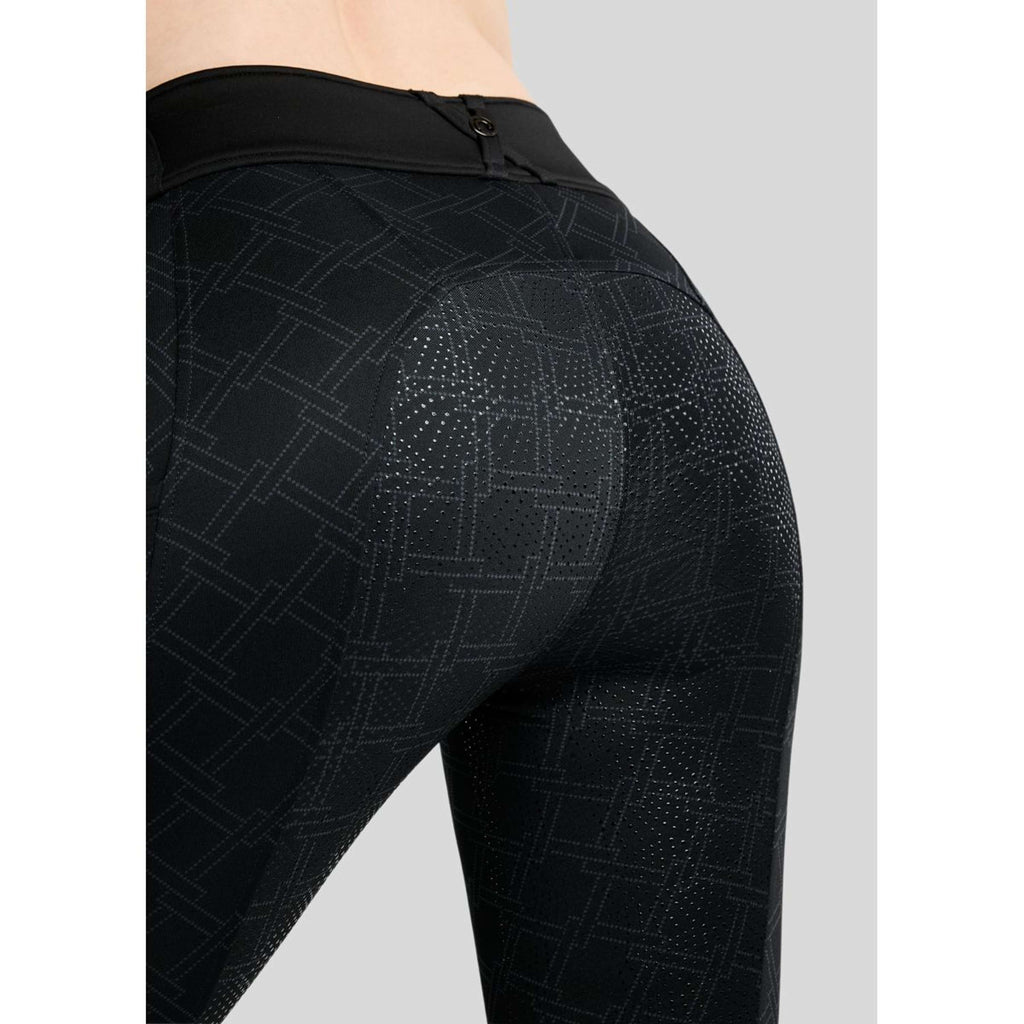 Montar Leggings de montar térmicos MoLeia Lumber Check All Over Printed Full Grip Negro