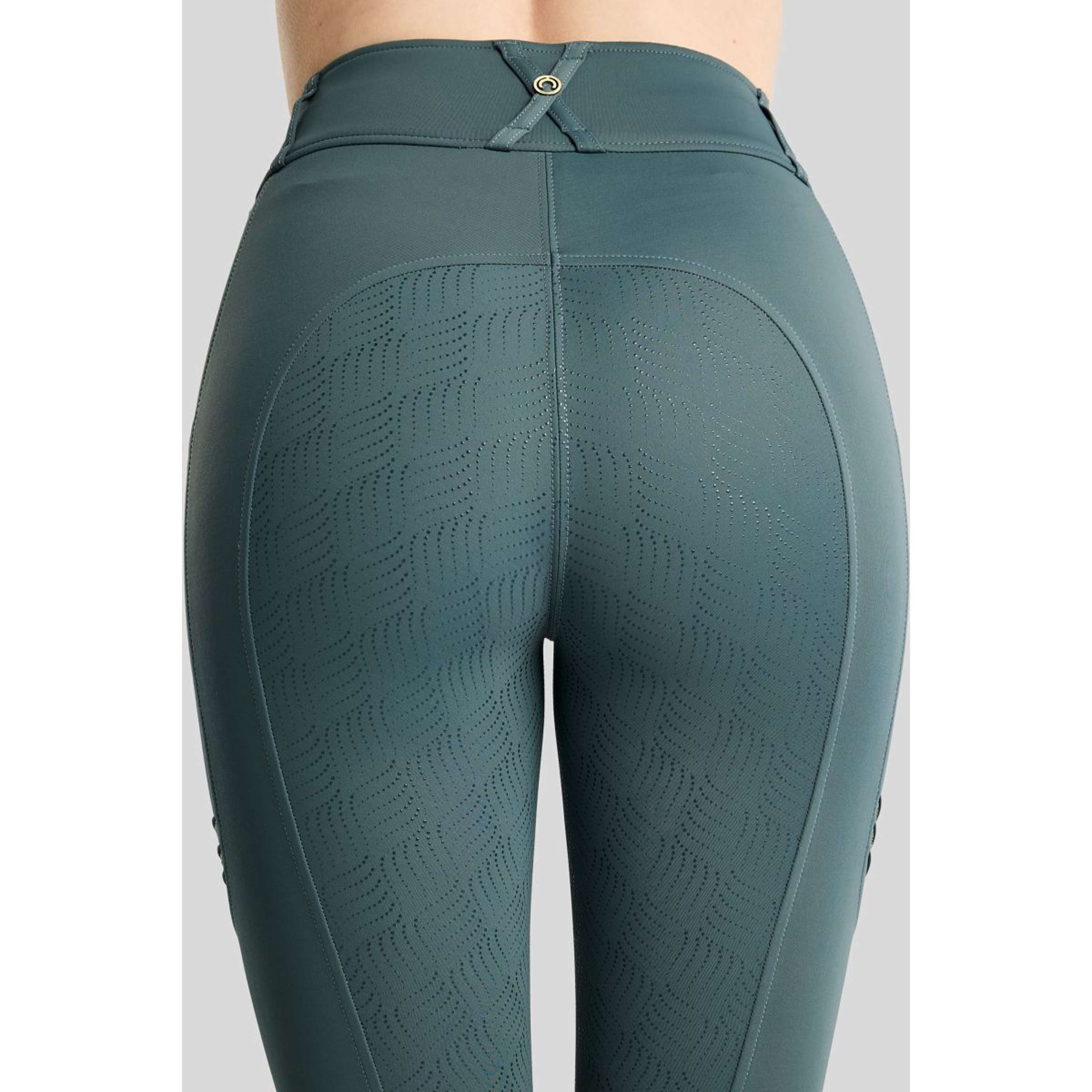 Montar Legging de Equitación MoWilma Hybrid Pintucks Golden Quartz Crystals Full Grip Dark Slate
