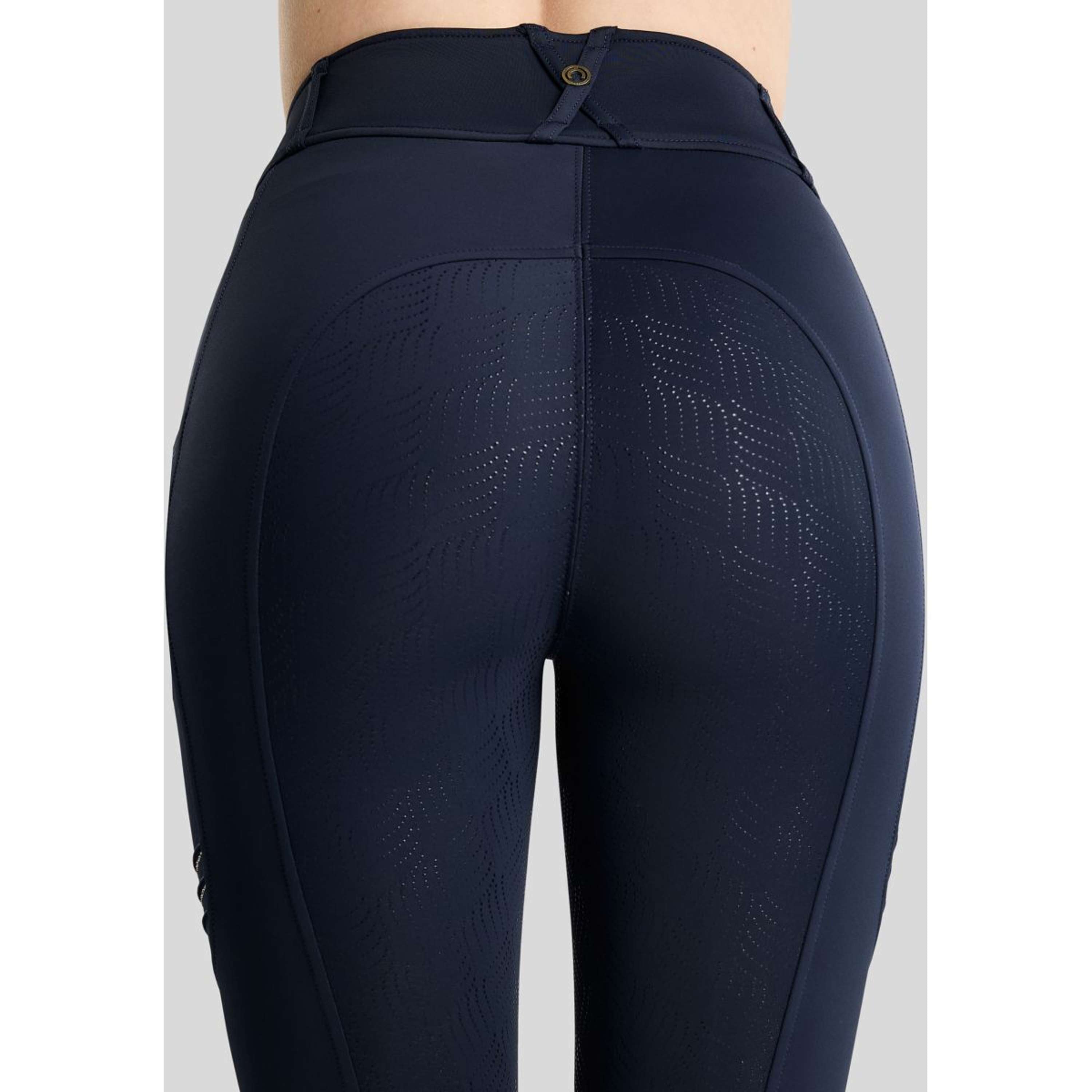 Montar Legging de Equitación MoWilma Hybrid Pintucks Golden Quartz Crystals Full Grip Navy