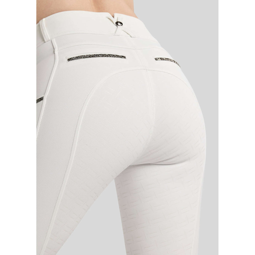 Montar Pantalón de Equitación MoMaisy Full Grip Blanco