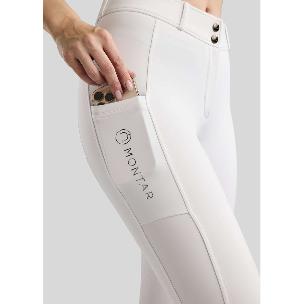 Montar Pantalón de Equitación MoFair Full Grip Blanco
