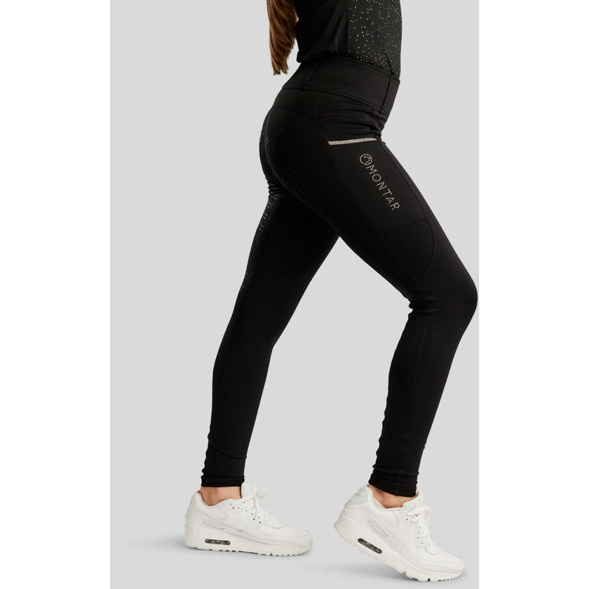 Montar Legging de Equitación MoLila Champagne Crystals Junior Negro Montar Legging de Equitación MoLila Champagne Crystals Junior Negro