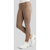 Montar Legging de Equitación MoWilma Hybrid Pintucks Golden Quartz Crystals Full Grip Nougat Brown