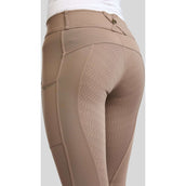 Montar Legging de Equitación MoWilma Hybrid Pintucks Golden Quartz Crystals Full Grip Nougat Brown