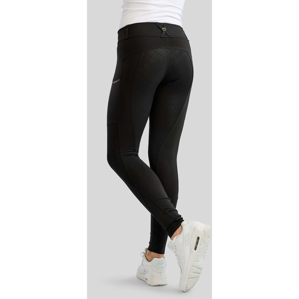 Montar Legging de Equitación MoEverline Hybrid Golden Quartz Crystals Kids Full Grip Negro
